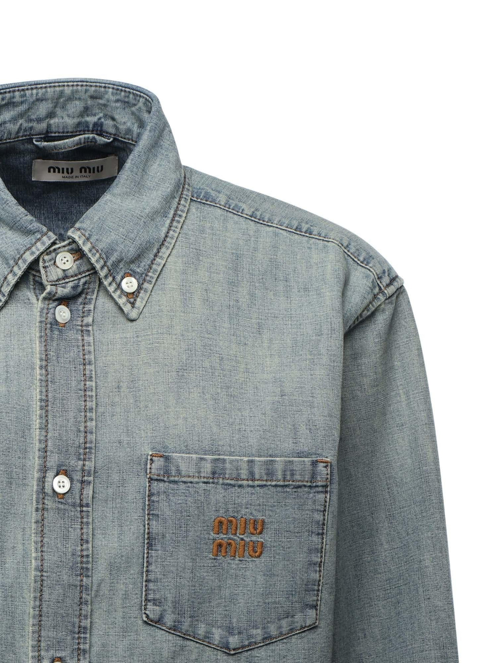 Camicia In Chambray Con Logo Miu miu оригінал – Купити в Україні – вид ззаду