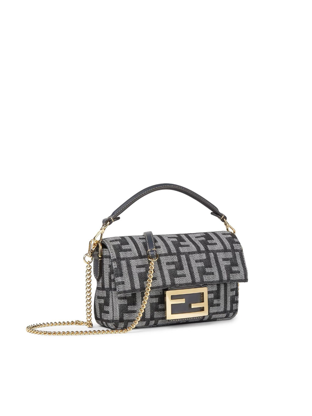 Borsa Baguette® Mini In Jacquard Ff Effetto Denim Fendi оригінал – Купити в Україні – вид ззаду