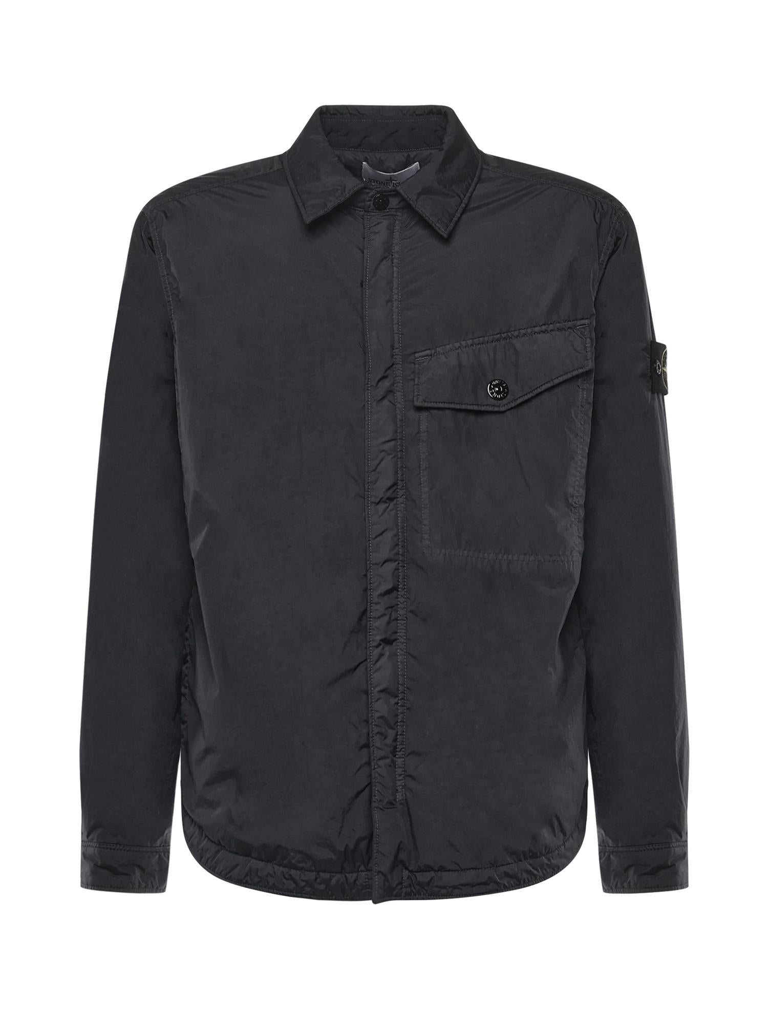 Overshirt In Nylon Con Logo Stone island – Гарантія оригінальності – боковий вид