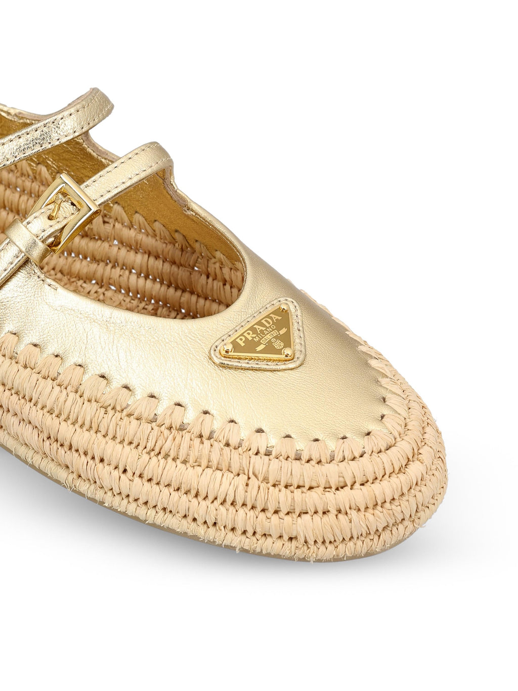 Leather And Raffia Ballerinas Prada – Гарантія оригінальності – збільшений вид