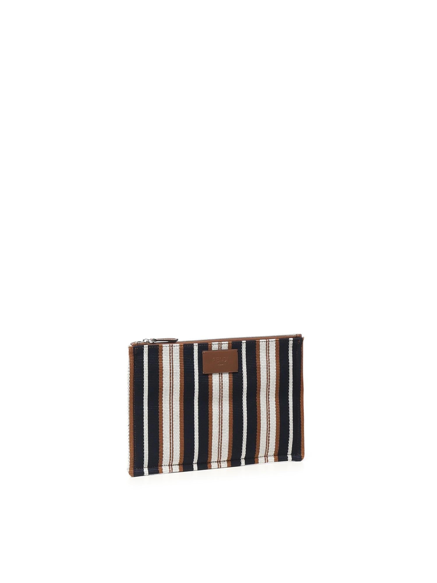 Pochette Piatta A Righe Signature Media Fendi оригінал – Купити в Україні – вид ззаду