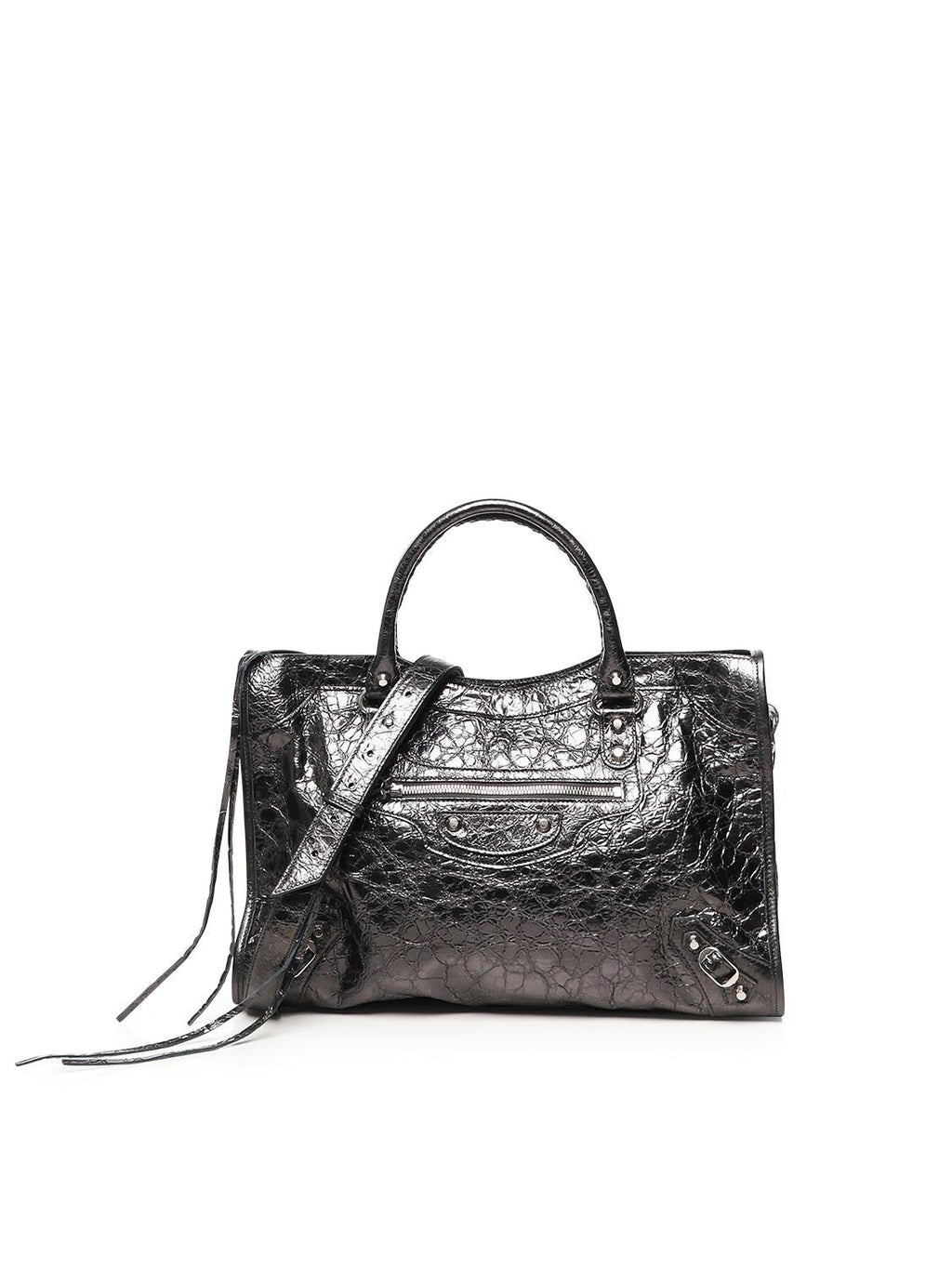 Оригінальна Borsa Le City Media In Pelle Metallizzata Balenciaga – боковий вид