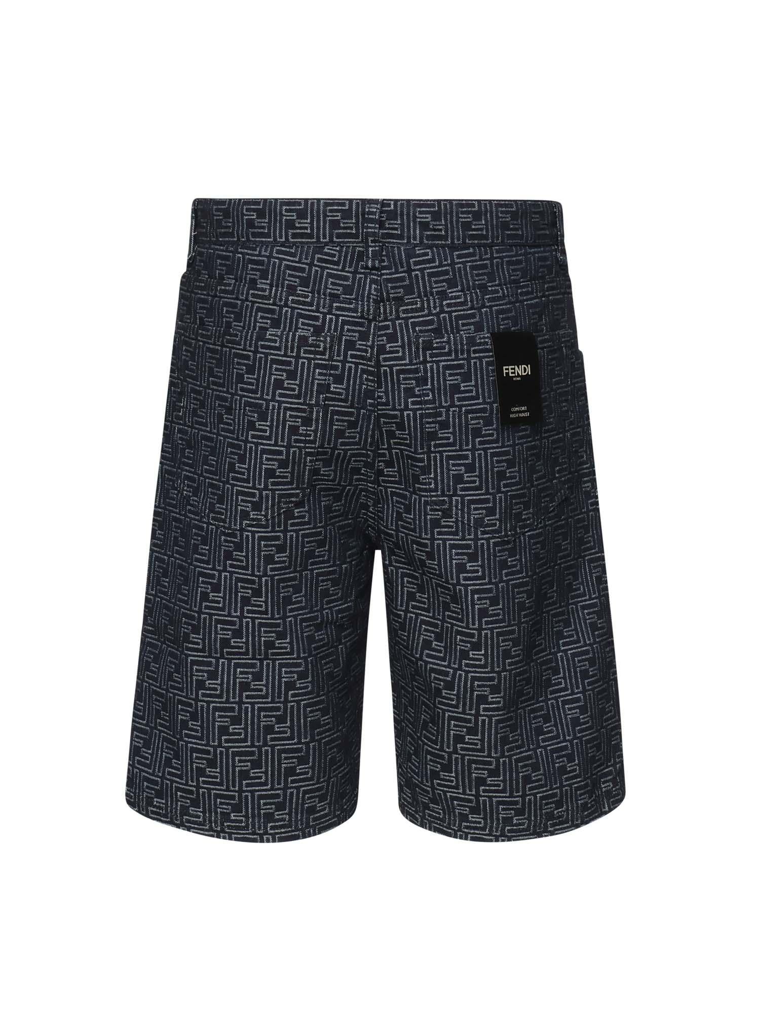 Pantaloncini In Denim Ff Jacquard Fendi – Гарантія оригінальності – детальний вид