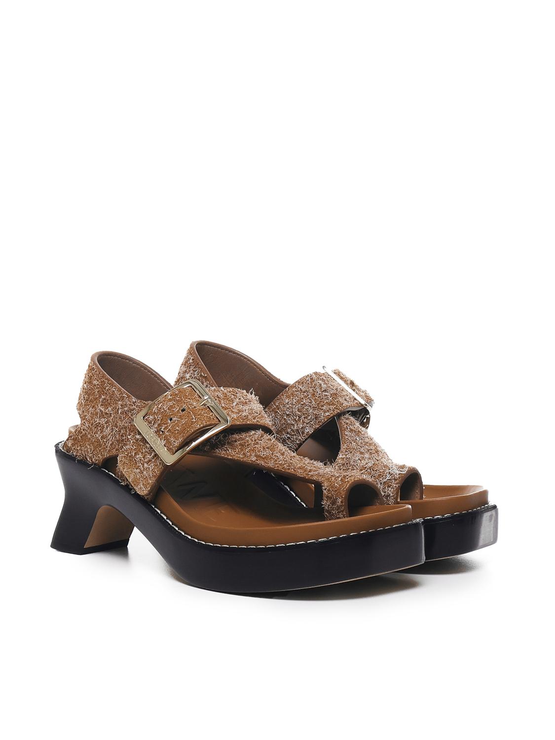 Sandalo In Pelle Scamosciata Spazzolata Loewe – Гарантія оригінальності – вид ззаду