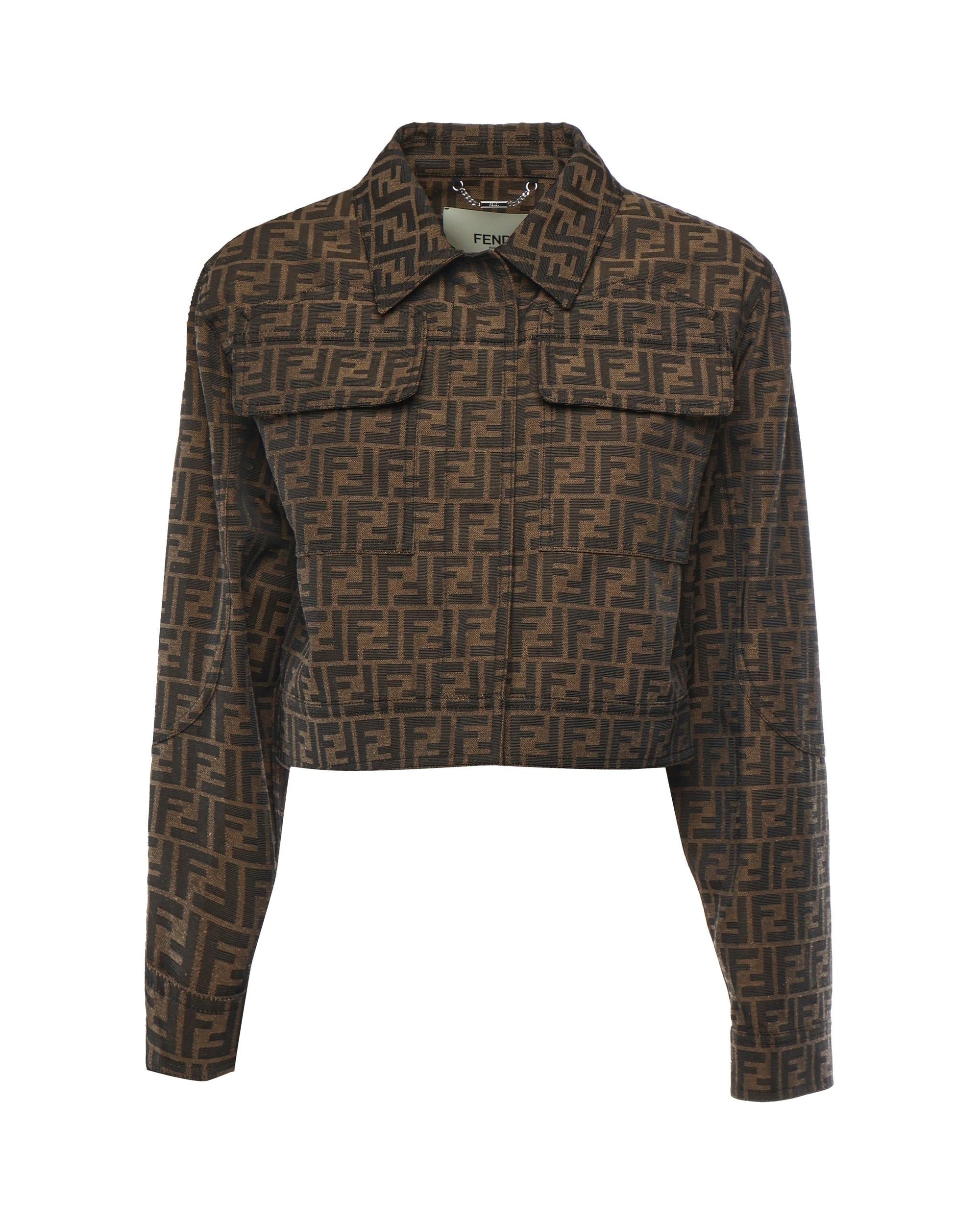 Giacca Crop Ff Jacquard Fendi – Гарантія оригінальності – боковий вид