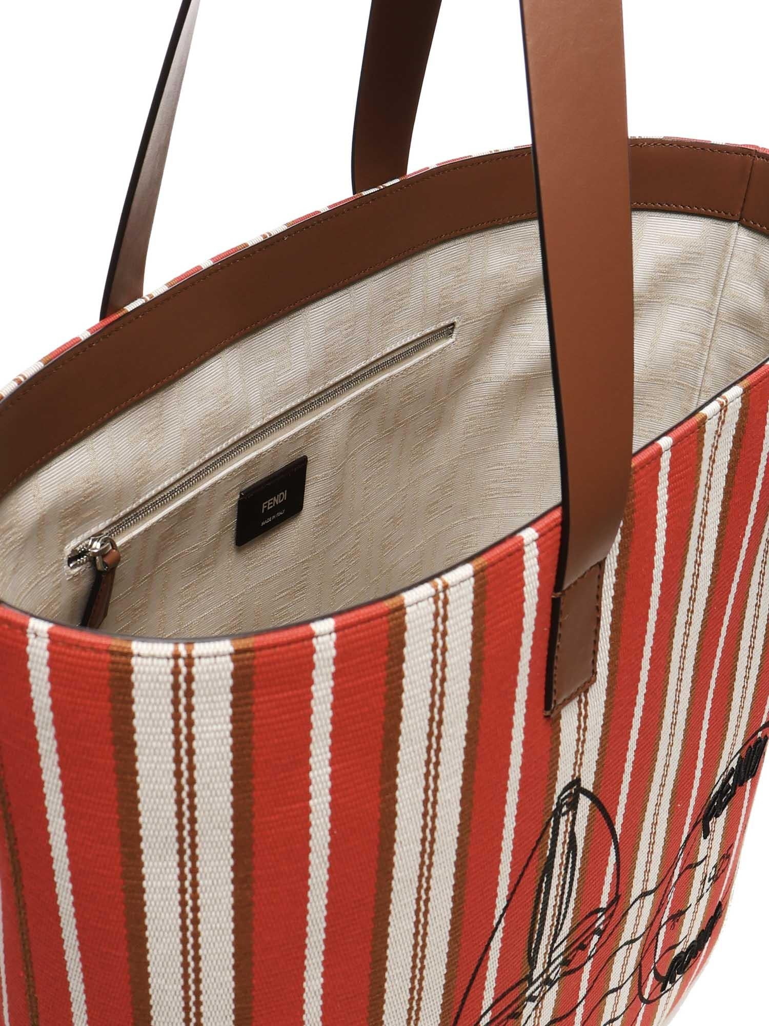 Shopping Bag Medium A Righe Fendi оригінал – Купити в Україні – збільшений вид