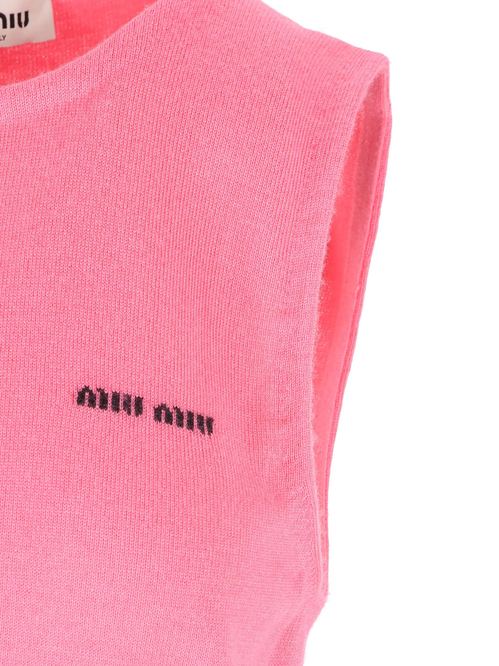 Оригінальна Silk And Cashmere Sleeveless Top Miu miu – збільшений вид