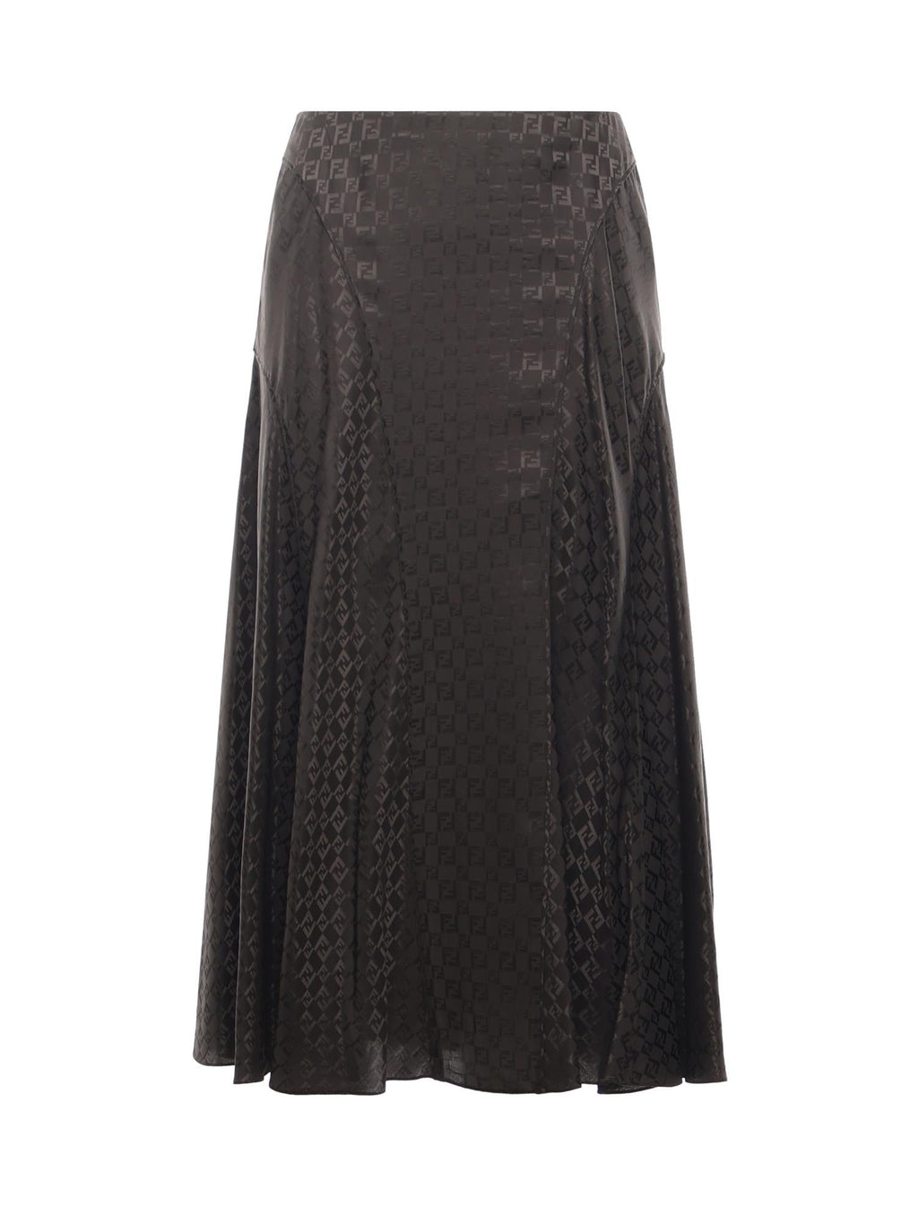 Gonna MIDI In Seta Ff Jacquard Fendi – Гарантія оригінальності – боковий вид