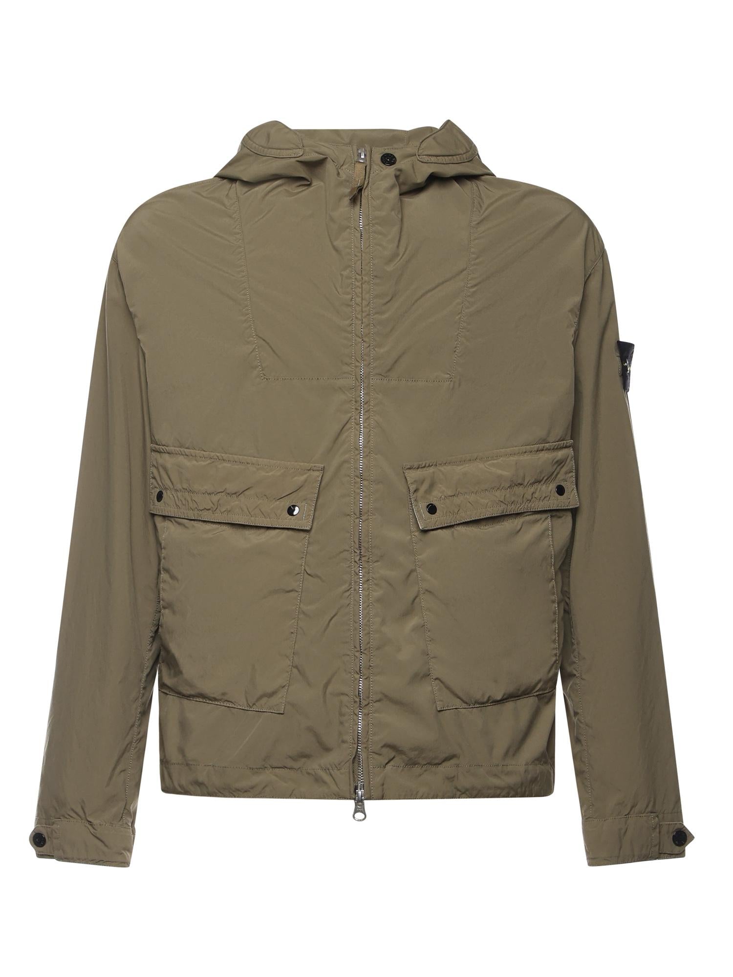 Giacca Con Cappuccio E Logo Stone island оригінал – Купити в Україні – боковий вид