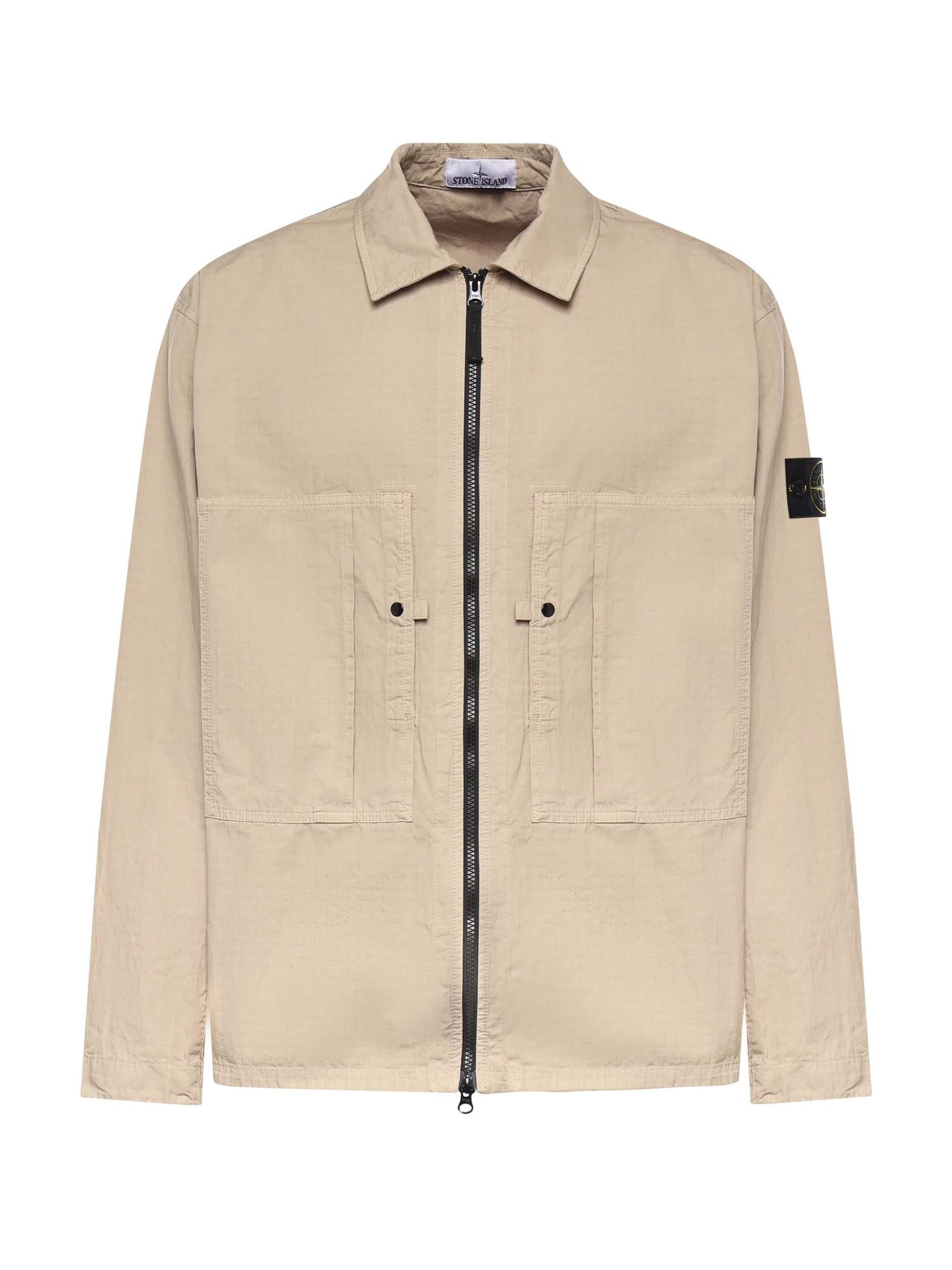Оригінальна Overshirt In Cotone Con Logo Stone island – боковий вид