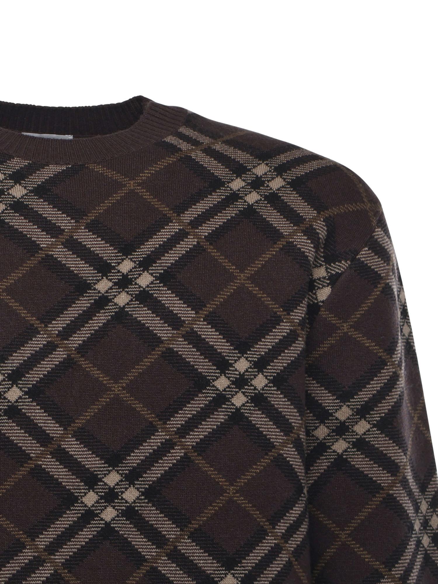 Оригінальна Maglione In Lana E Cashmere Check Burberry – вид ззаду