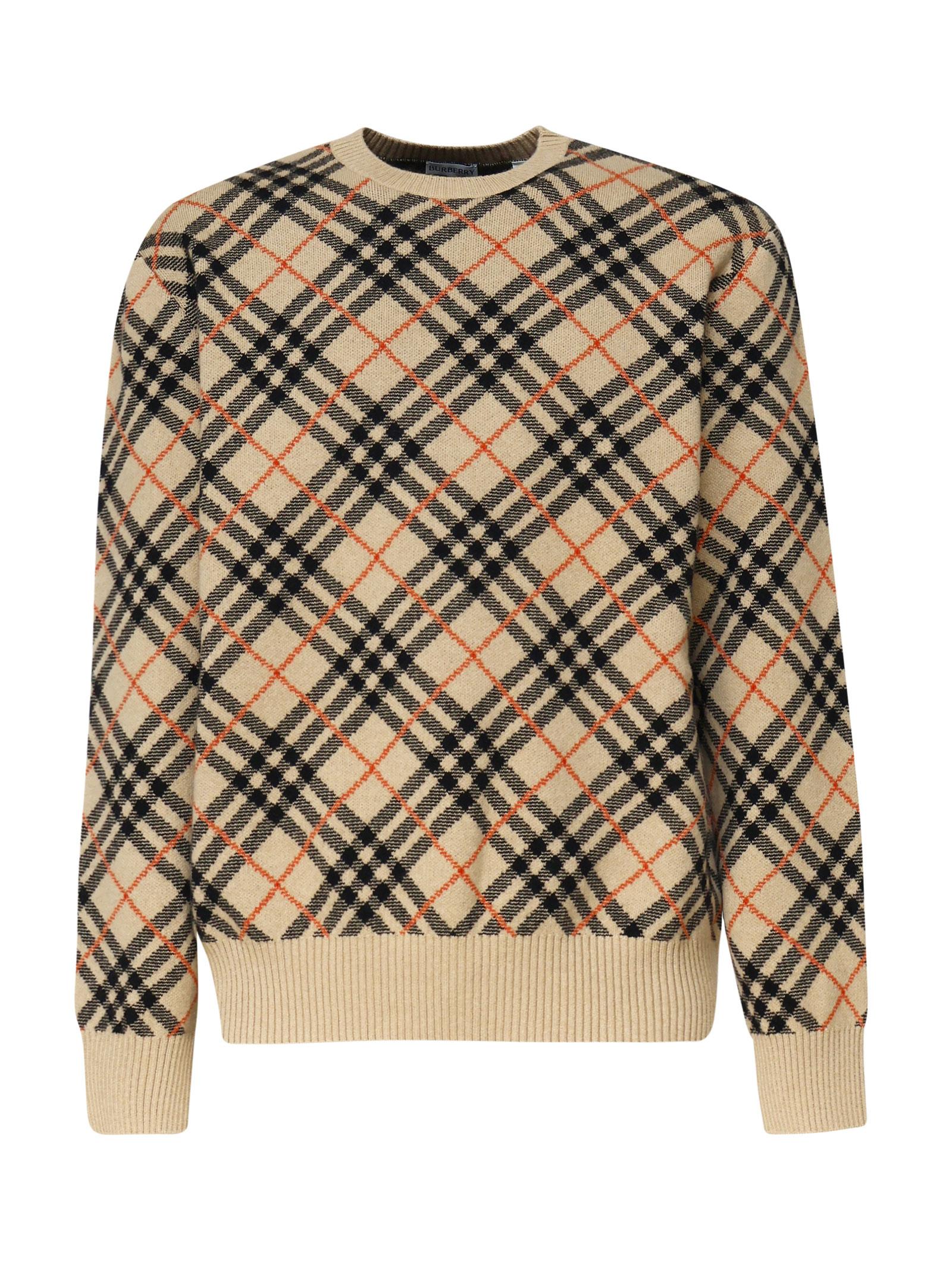 Maglioncino In Cashmere Check All-Over Burberry – Гарантія оригінальності – боковий вид