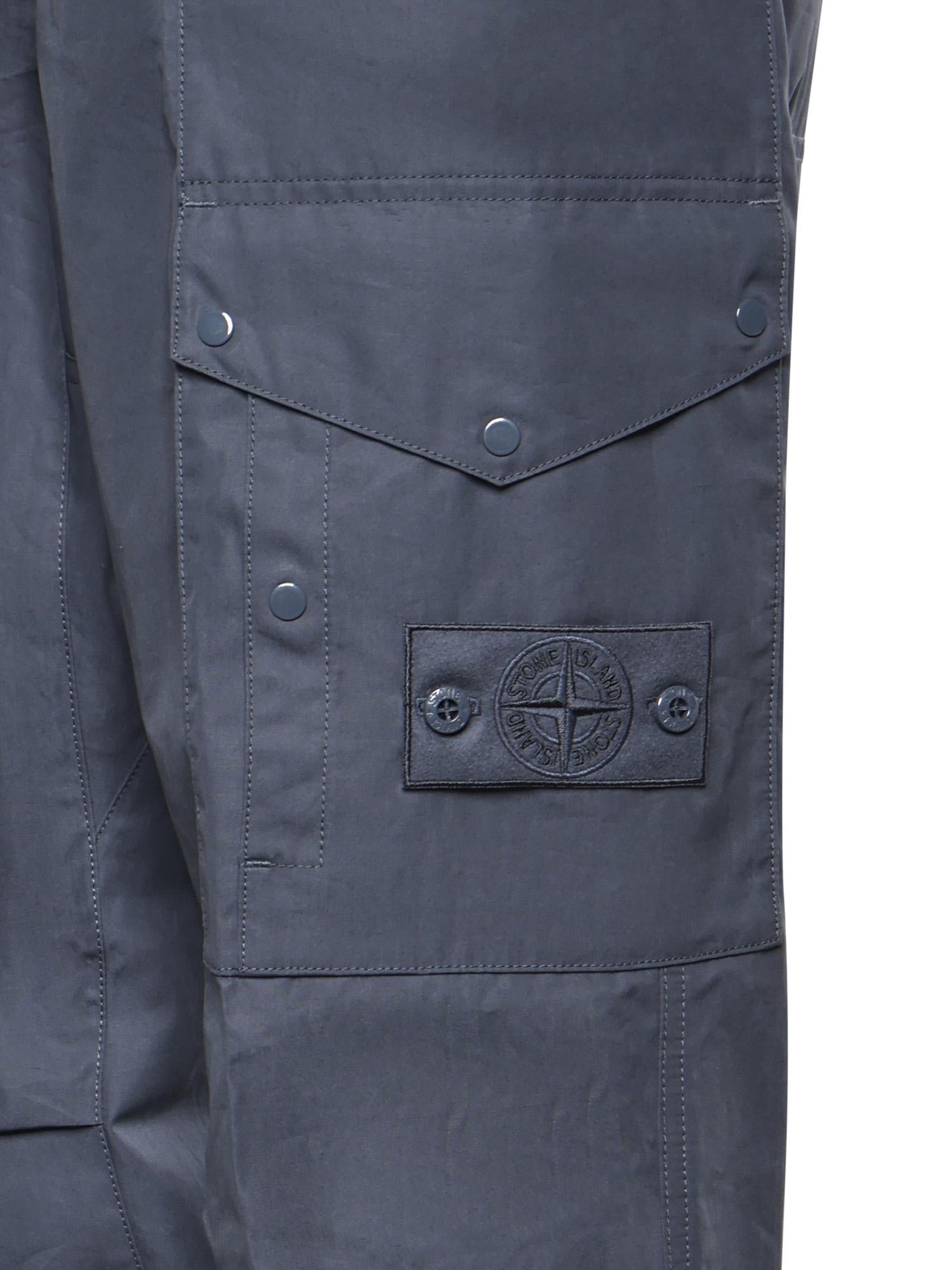 Pantalone Cargo In Tela DI Cotone Con Logo Stone island – Гарантія оригінальності – вид ззаду