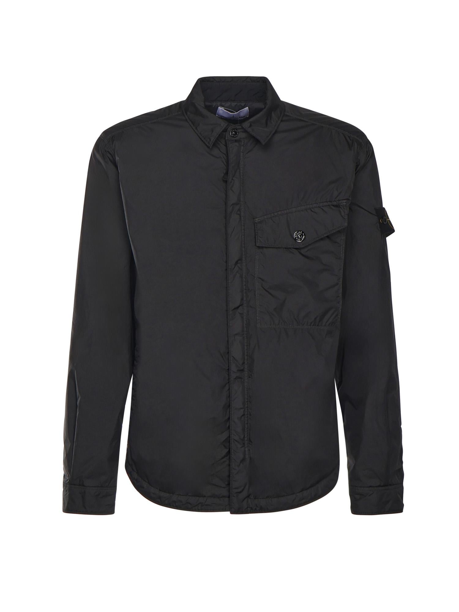 Overshirt In Nylon Con Logo Stone island – Гарантія оригінальності – боковий вид