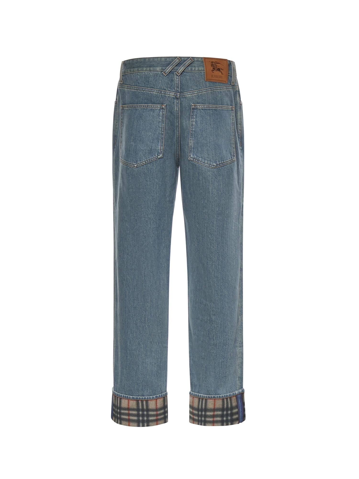 Оригінальна Jeans Dritti Con Risvolti Check Burberry – детальний вид