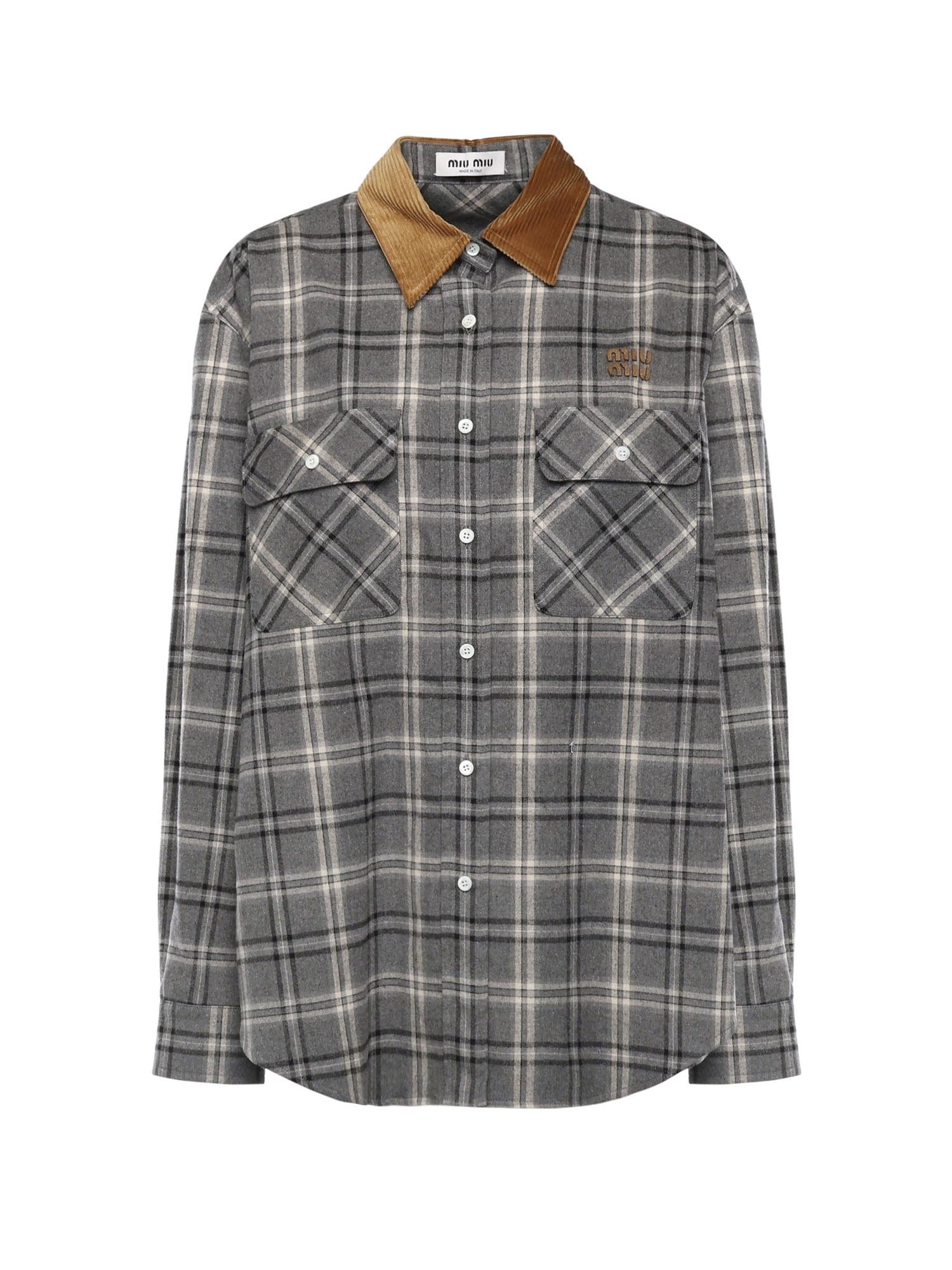 Camicia In Flanella Check Miu miu оригінал – Купити в Україні – боковий вид