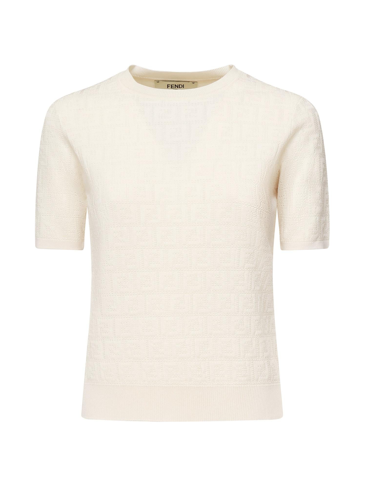 Maglia In Cotone E Viscosa Ff Jacquard Fendi – Гарантія оригінальності – боковий вид