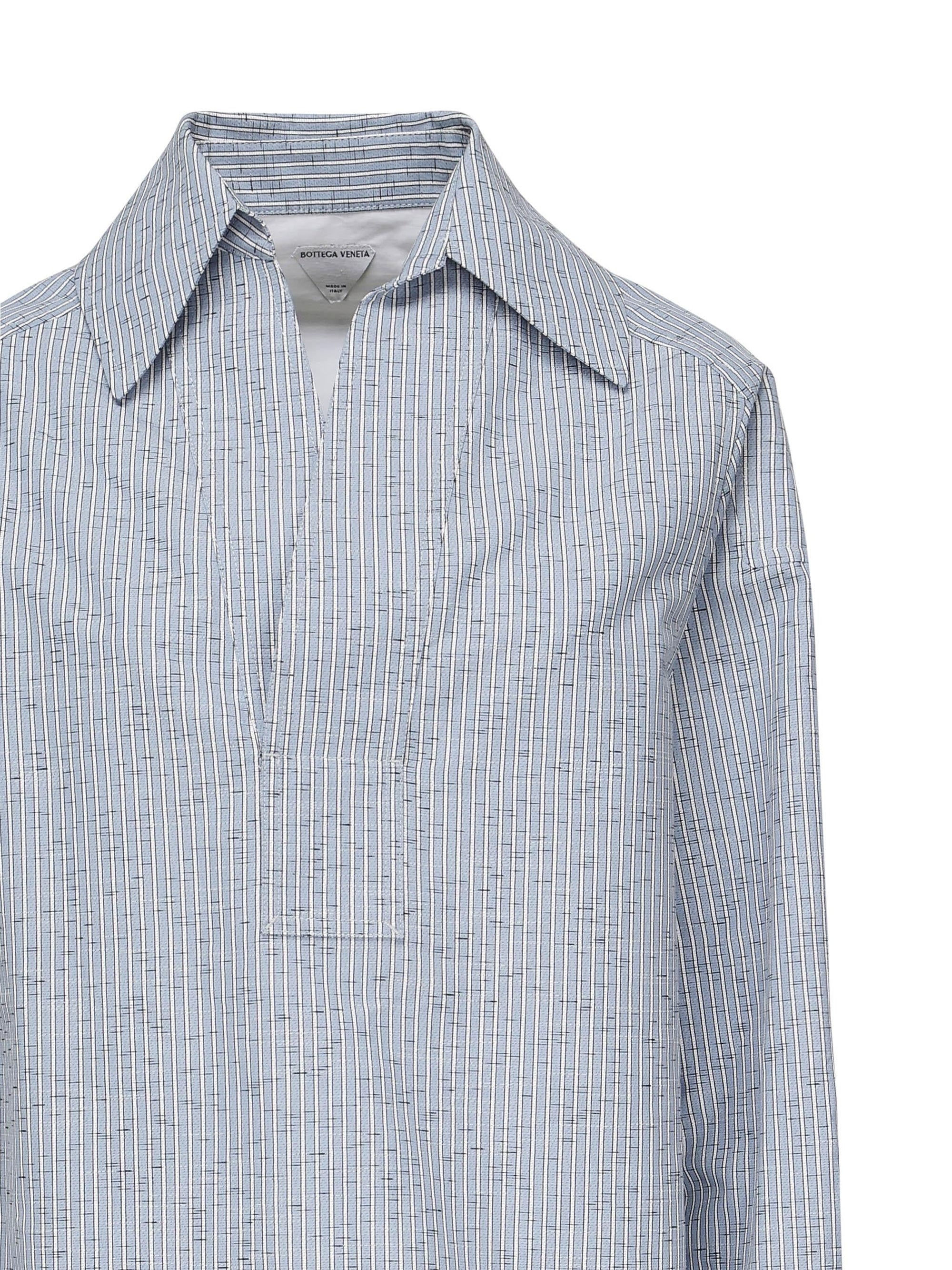 Оригінальна Camicia A Righe In Cotone E Lino Bottega veneta – вид ззаду