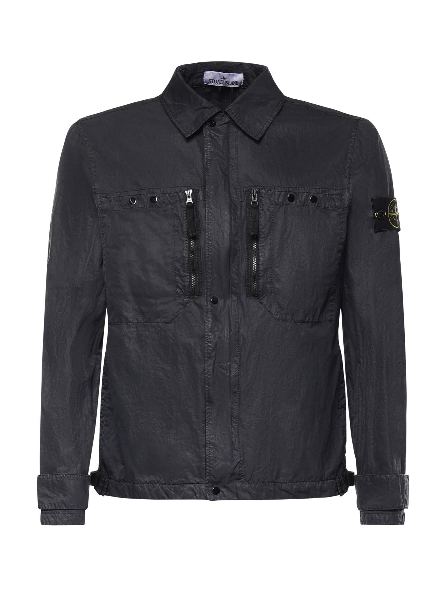 Overshirt In Nylon Con Logo Stone island – Гарантія оригінальності – боковий вид