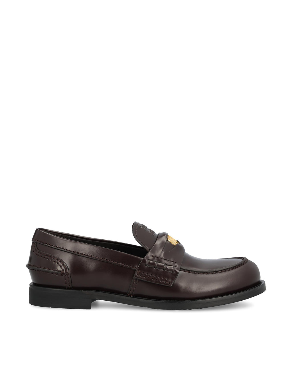 Leather Loafers In Burnished Finish Miu miu оригінал – Купити в Україні – боковий вид