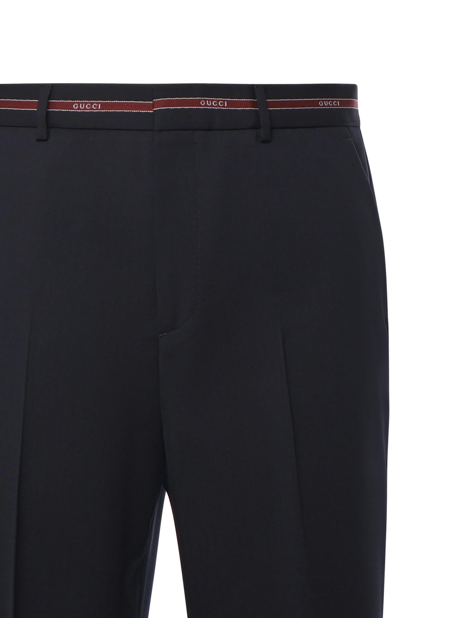 Оригінальна Pantalone In Lana Con Dettaglio Cimosa Gucci – вид ззаду