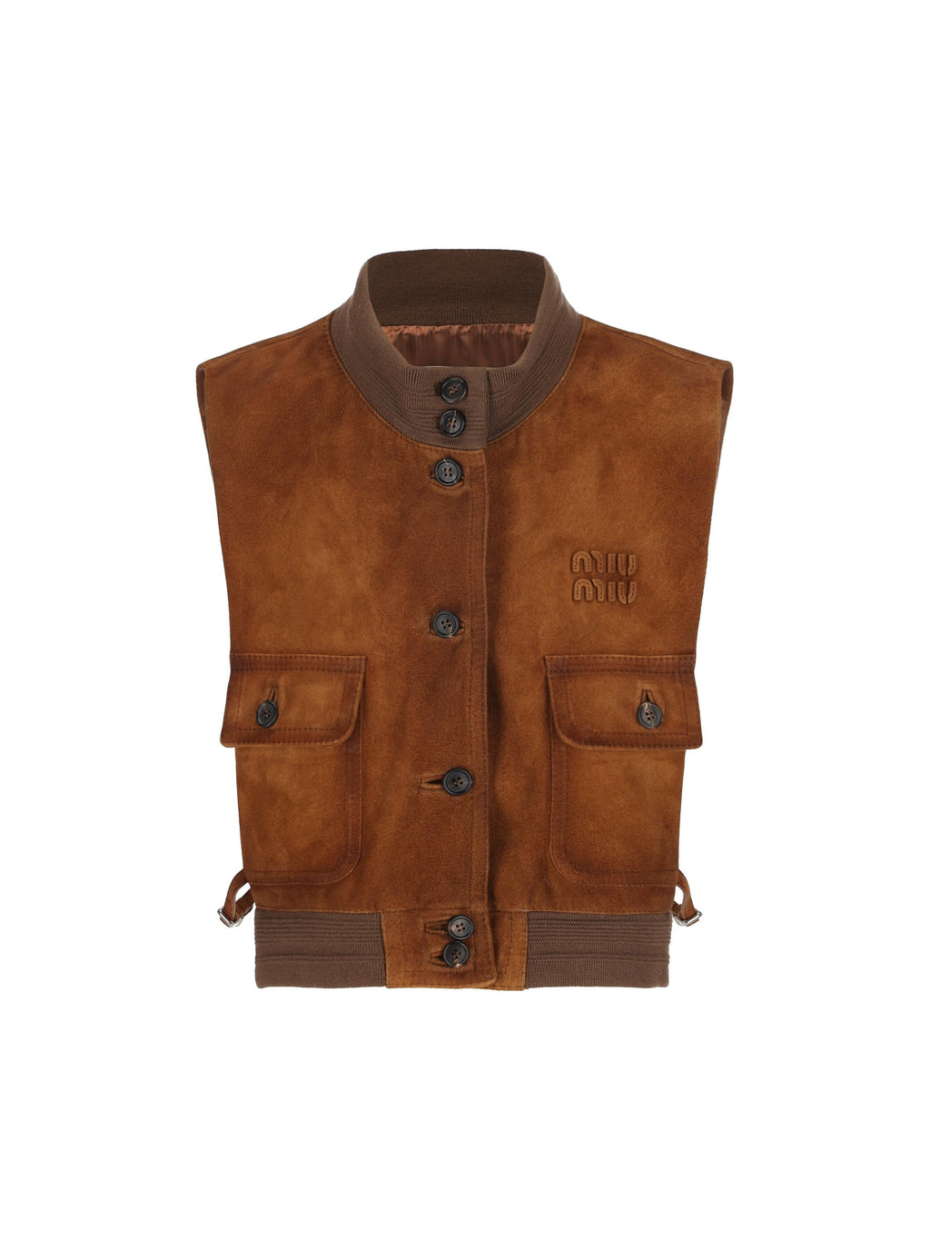 Suede Leather Gilet Miu miu оригінал – Купити в Україні – боковий вид