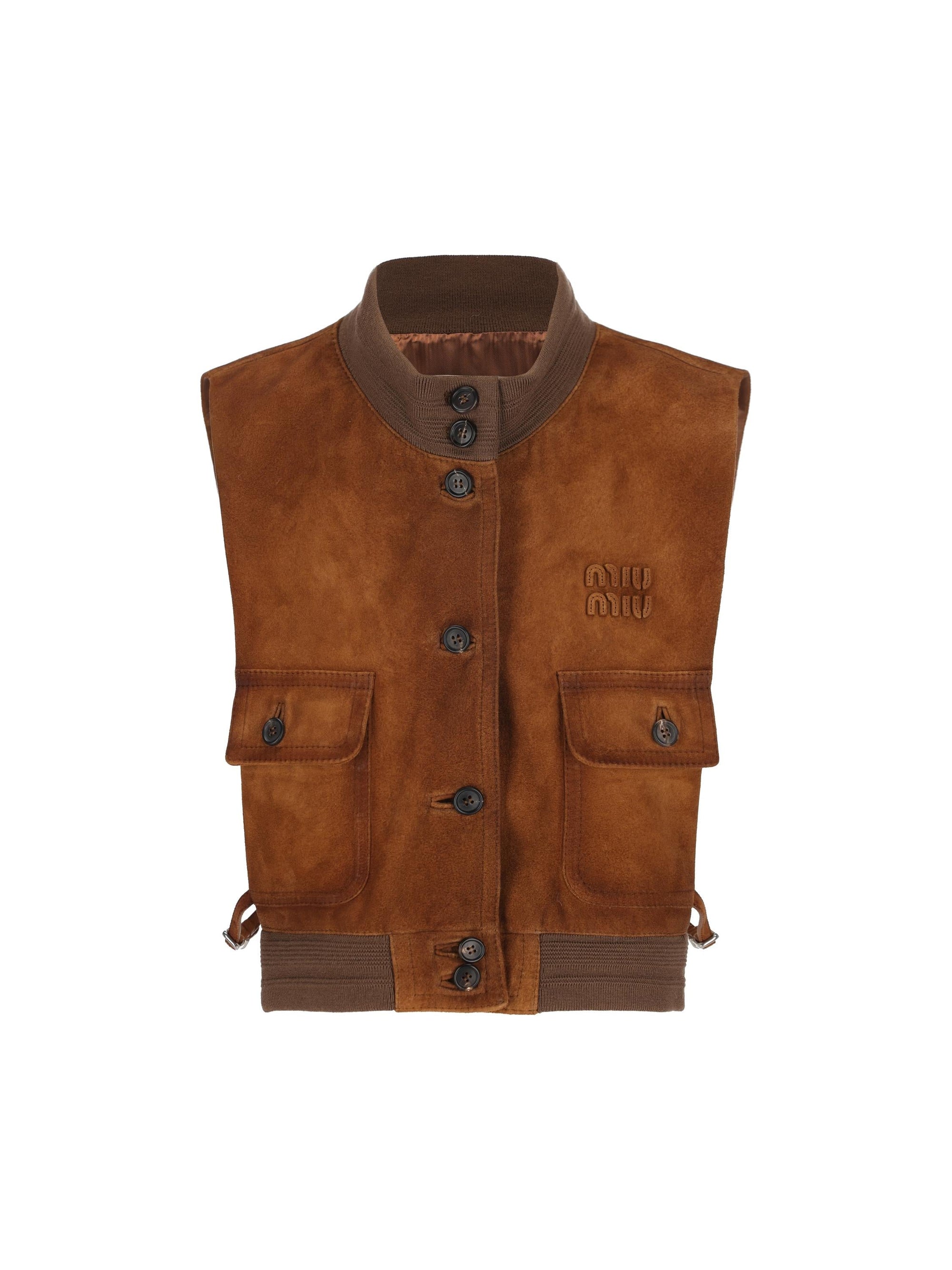 Suede Leather Gilet Miu miu оригінал – Купити в Україні – боковий вид