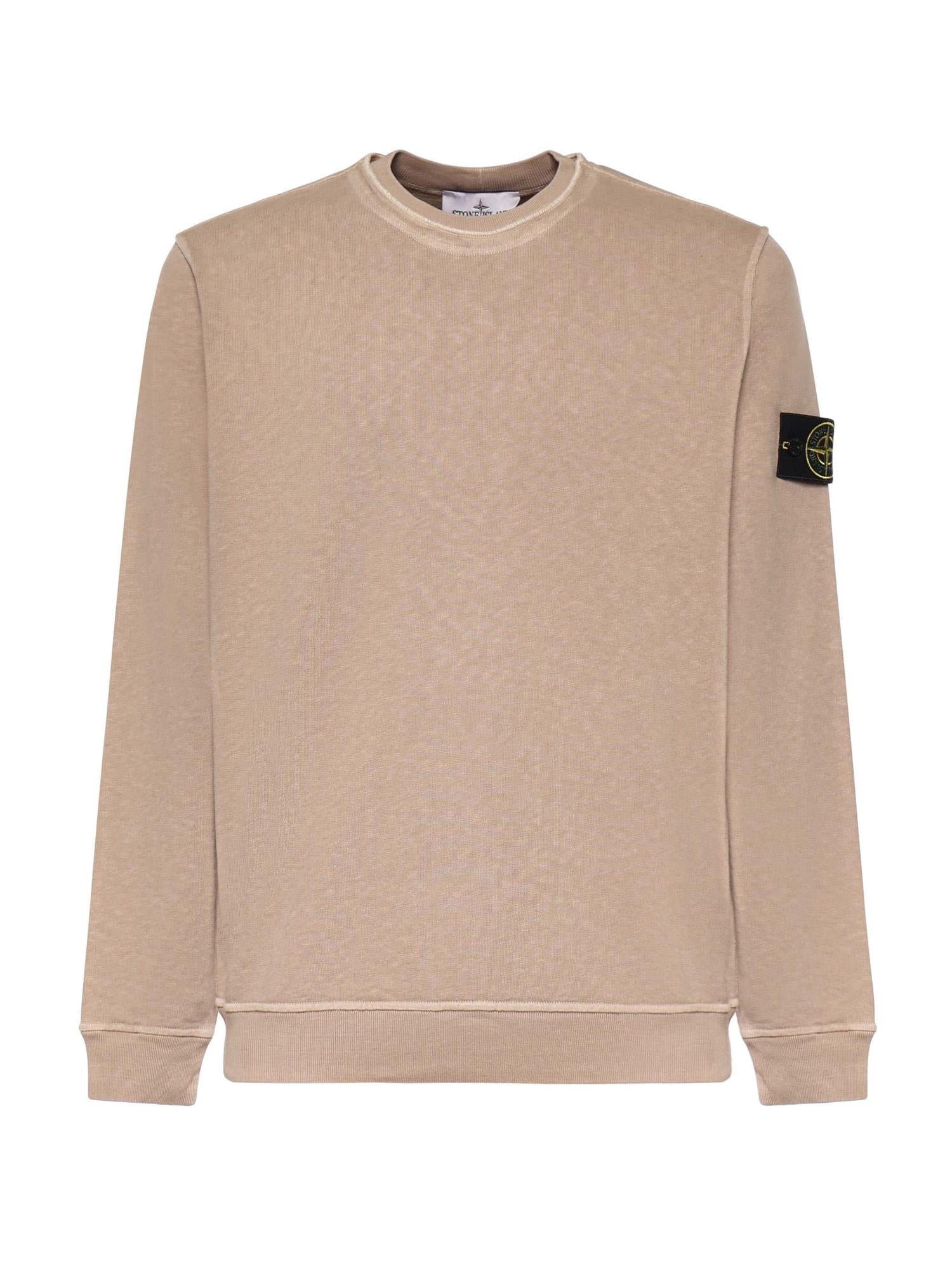 Felpa In Cotone Malfilé Con Logo Stone island оригінал – Купити в Україні – боковий вид
