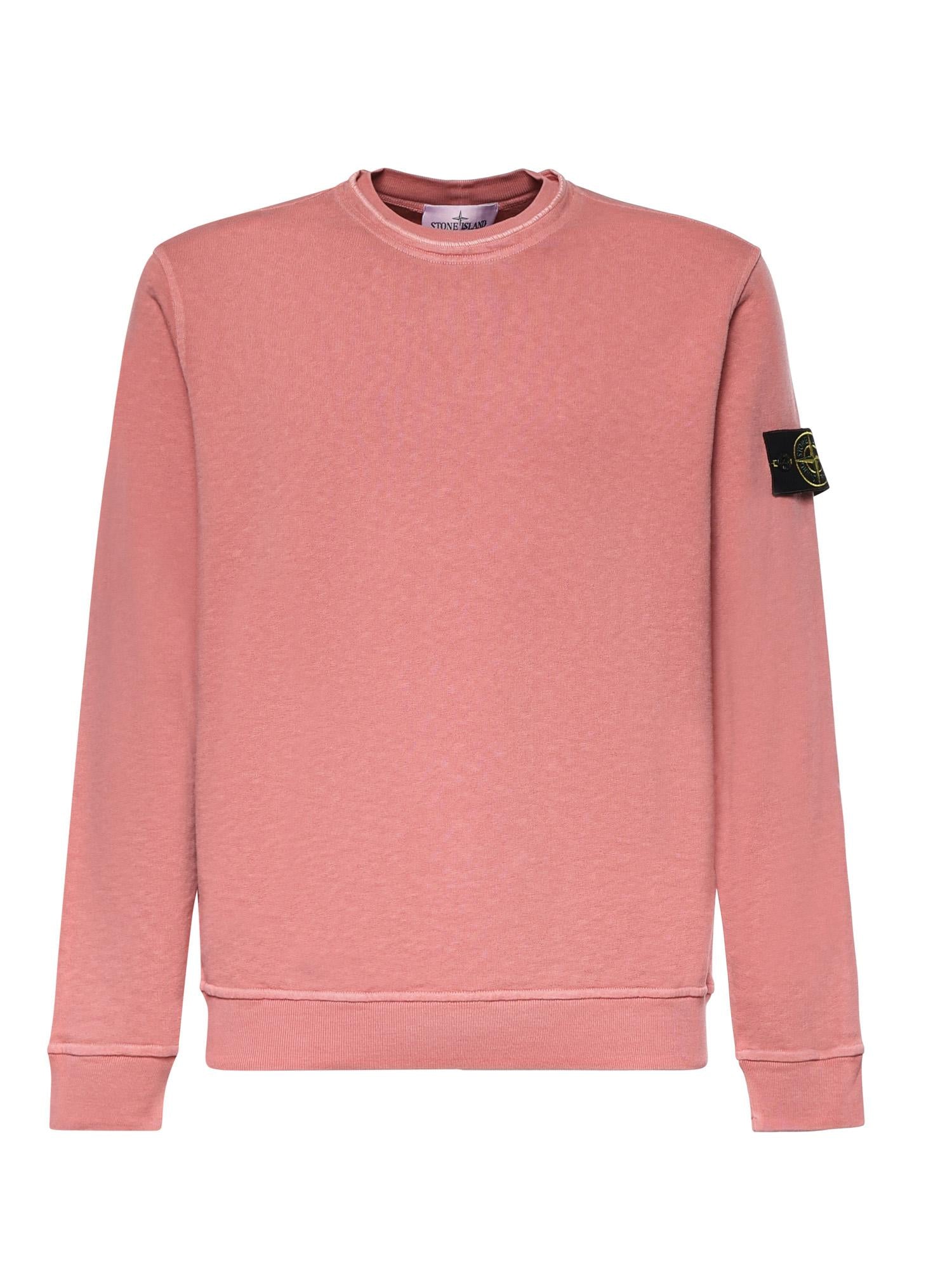 Felpa In Cotone Malfilé Con Logo Stone island оригінал – Купити в Україні – боковий вид