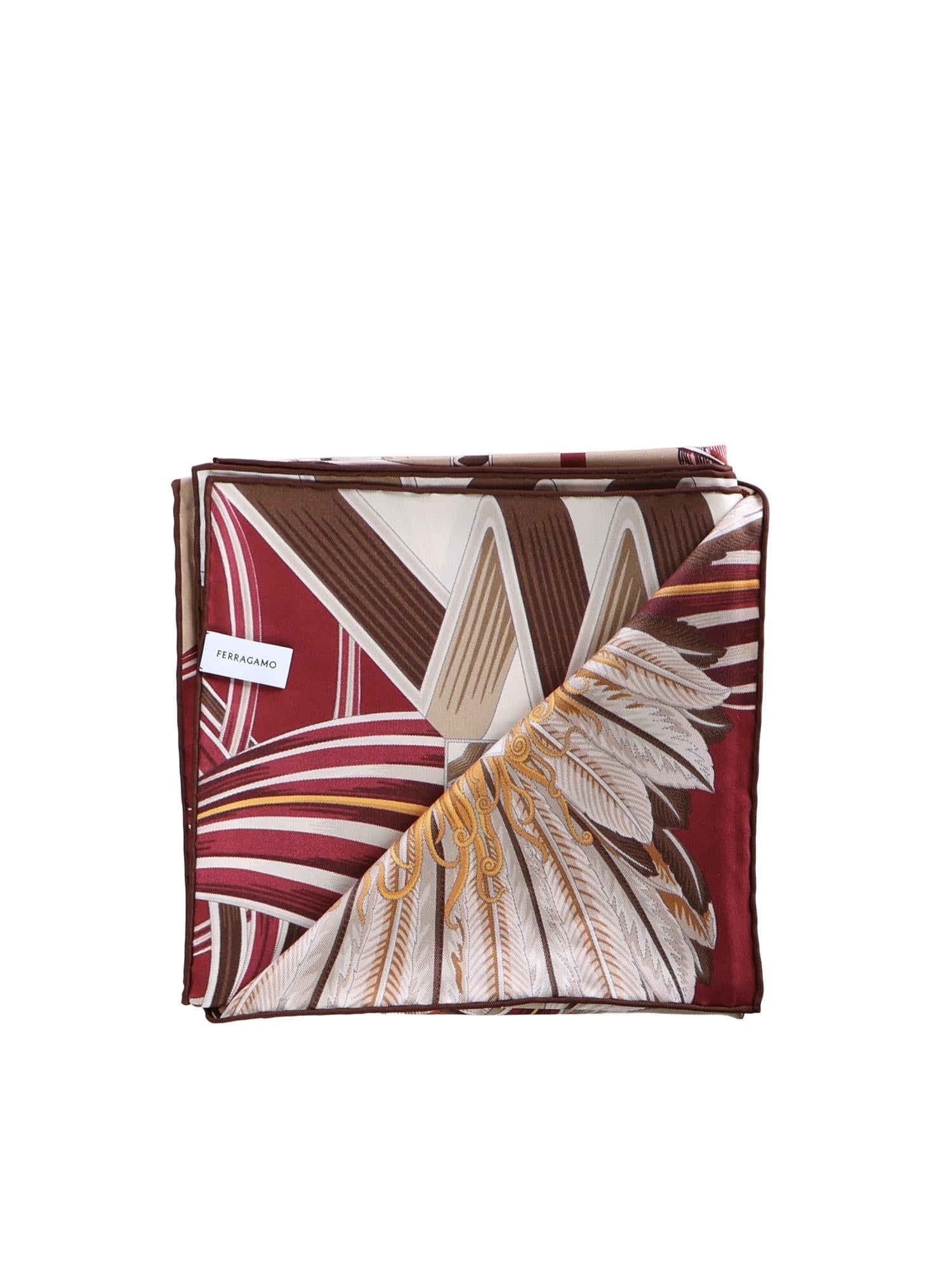 Foulard In Seta Con Stampa Salvatore ferragamo – Гарантія оригінальності – детальний вид