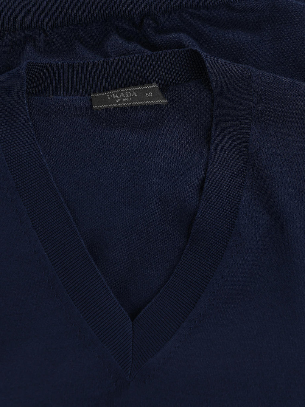 Оригінальна V Neck Cotton Sweater Prada – детальний вид