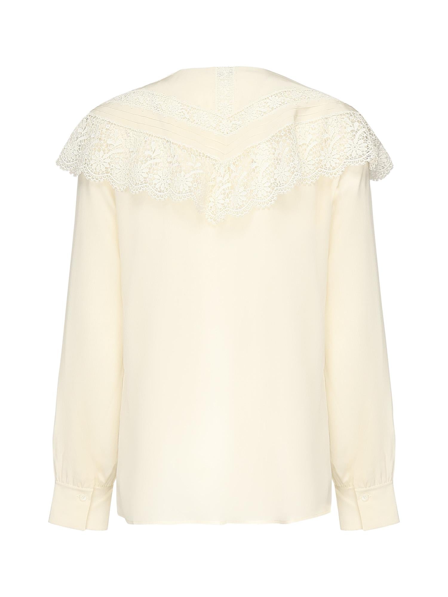 Оригінальна Blusa Arricciata In Seta E Pizzo Chloe – детальний вид