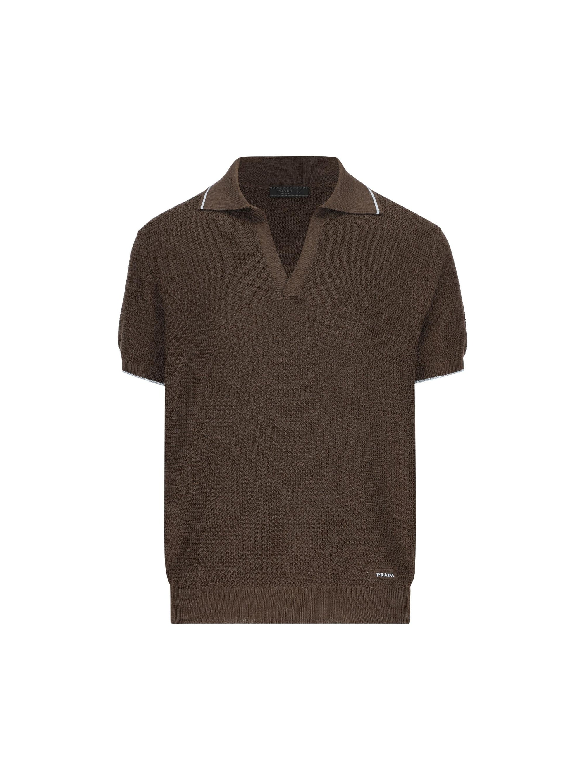 Polo In Silk And Cotton Prada – Гарантія оригінальності – боковий вид