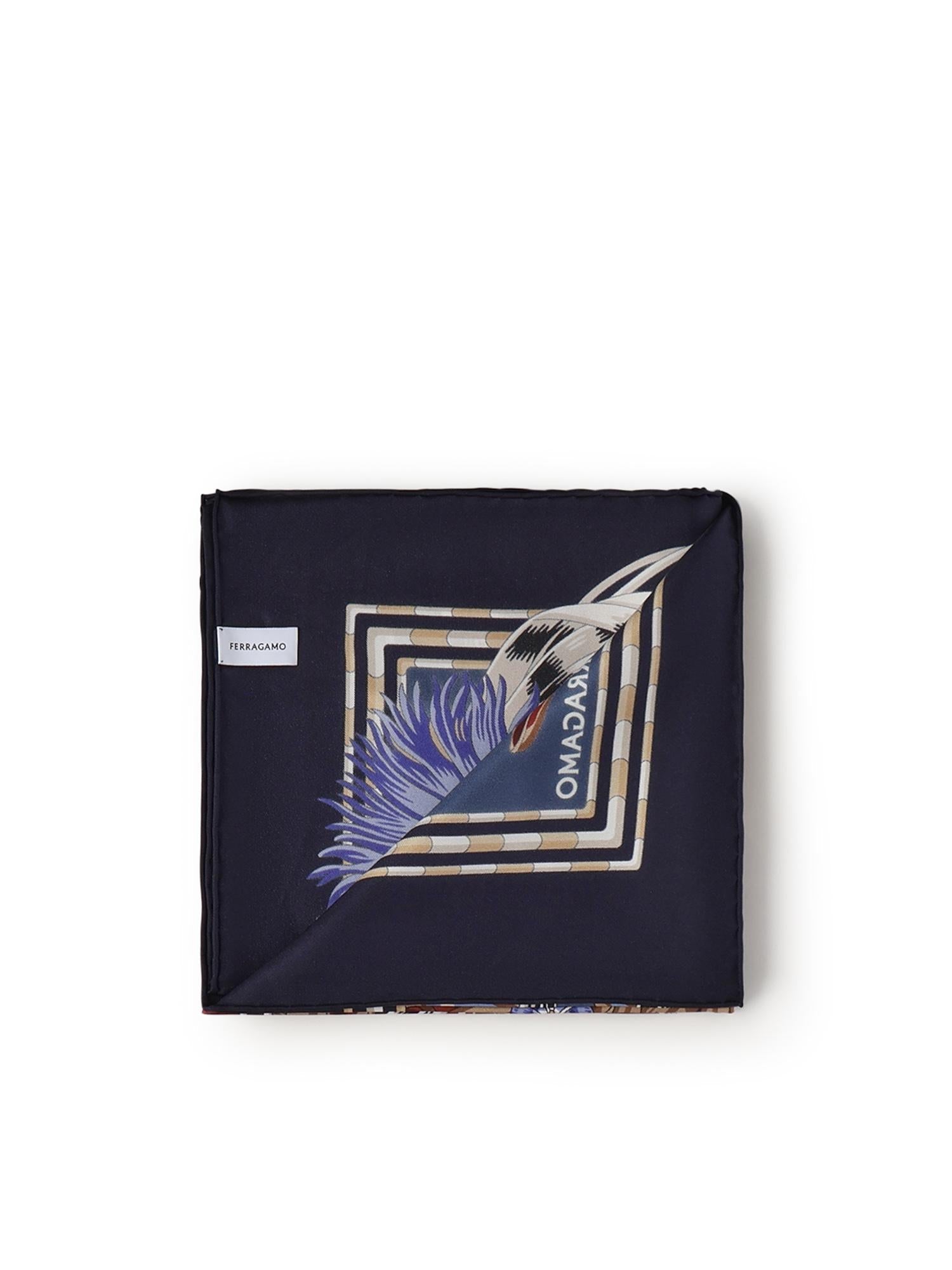 Foulard In Seta Con Stampa Salvatore ferragamo – Гарантія оригінальності – детальний вид
