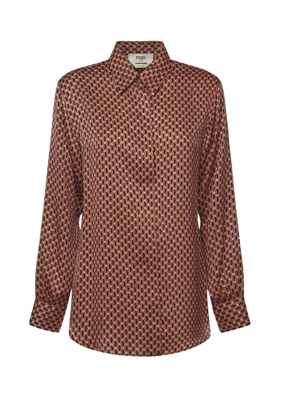 Camicia In Seta Jacquard Fendi Dots Fendi – Гарантія оригінальності – боковий вид