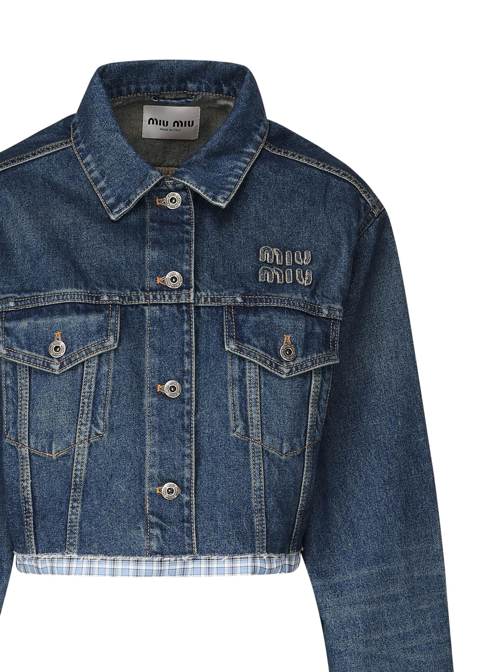 Giacca In Denim E Popeline Miu miu оригінал – Купити в Україні – вид ззаду
