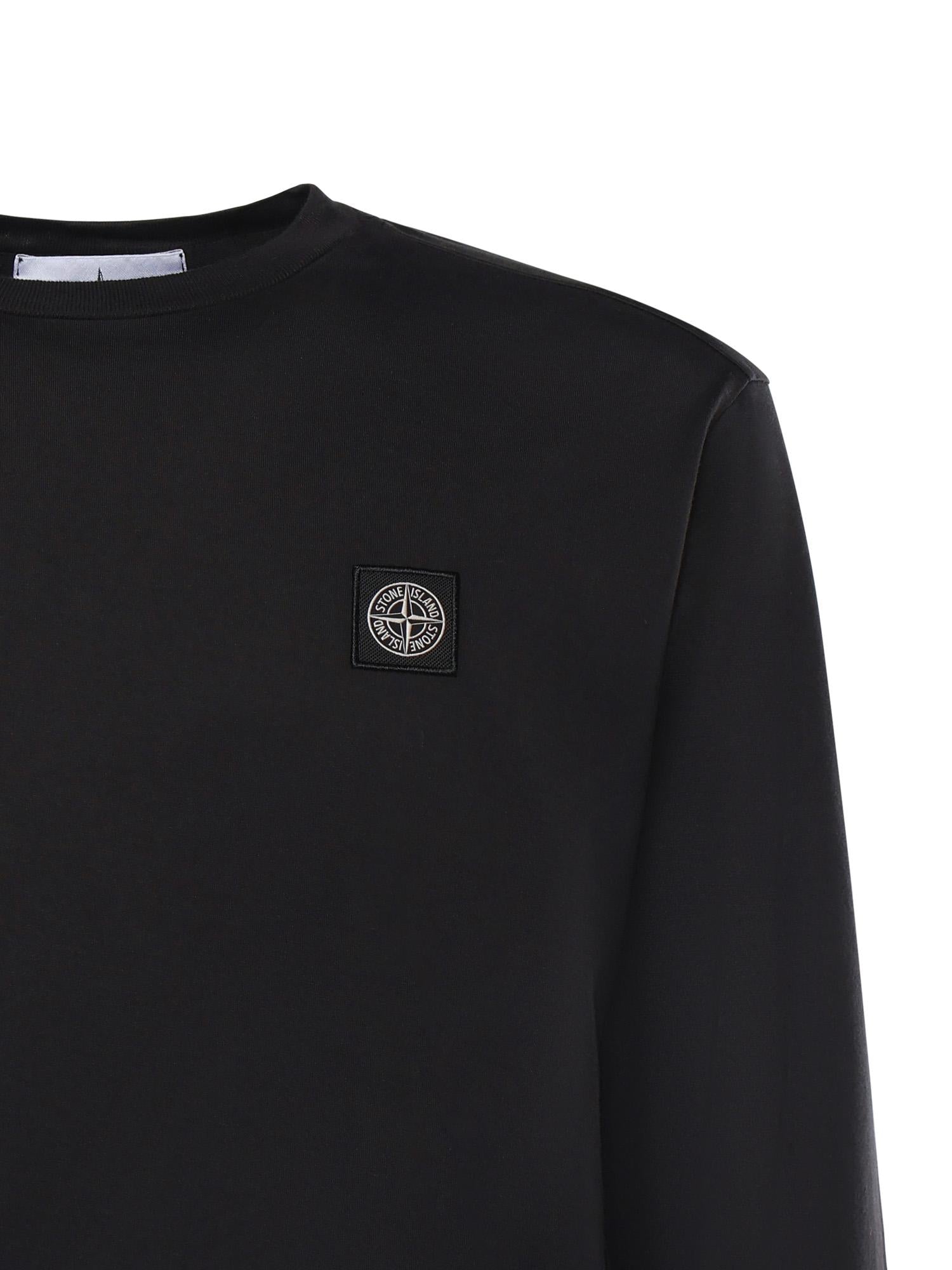 T-Shirt A Manica Lunga Con Patch Compass In Jersey DI Cotone Stone island – Гарантія оригінальності – вид ззаду