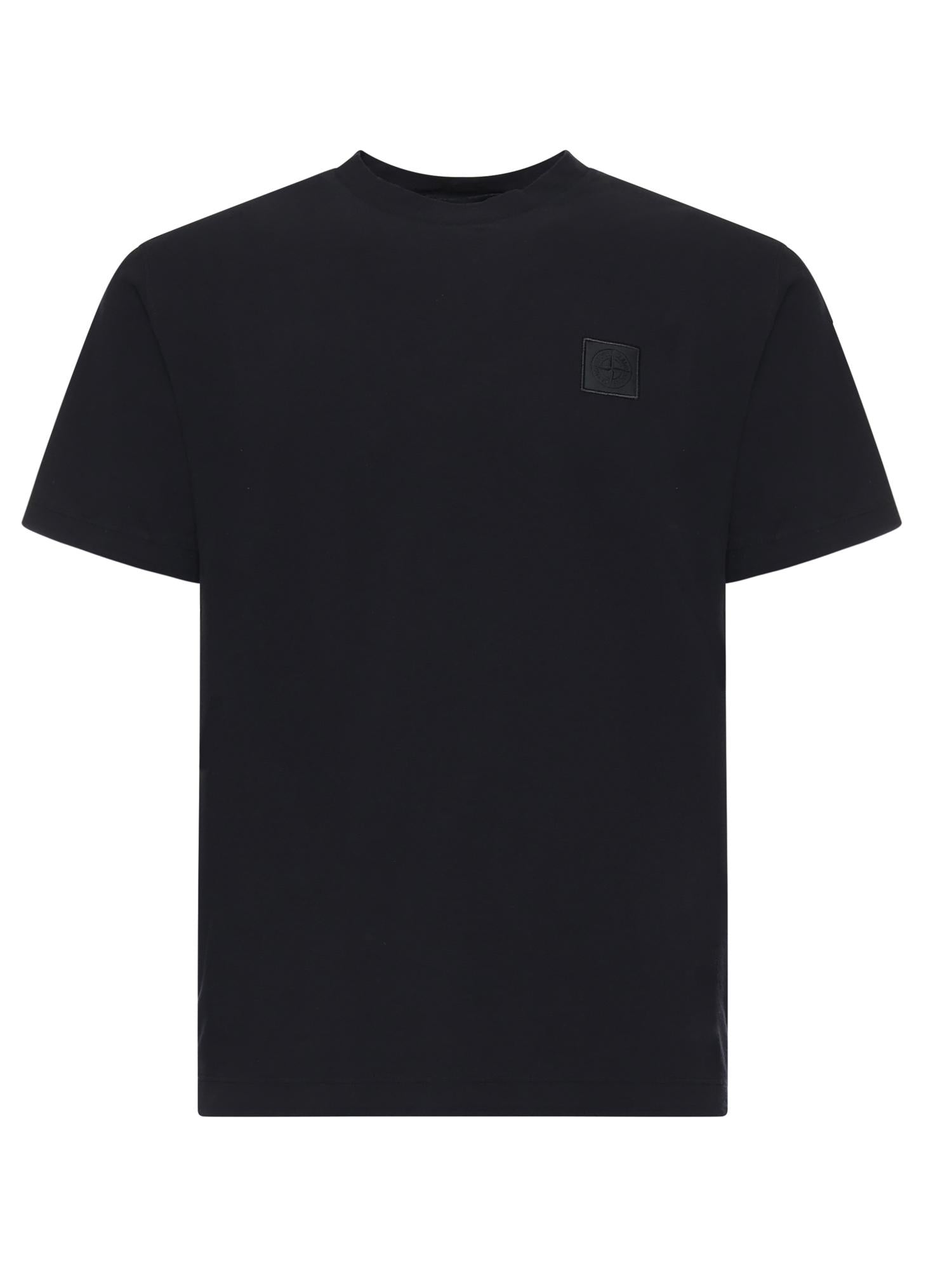 Оригінальна T-Shirt In Cotone Con Logo Stone island – боковий вид