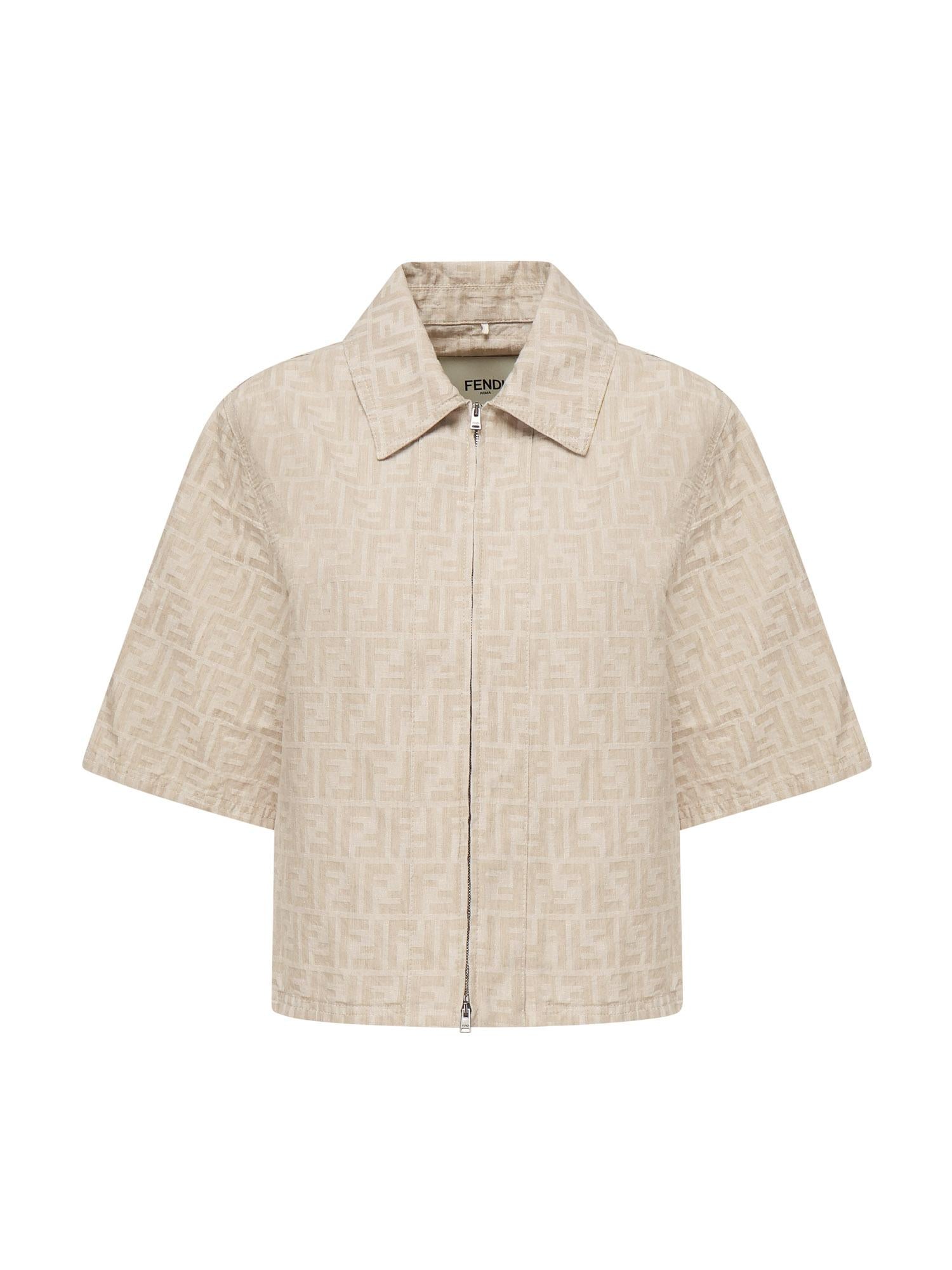Giacca Cropped In Chambray Ff Jacquard Fendi оригінал – Купити в Україні – боковий вид