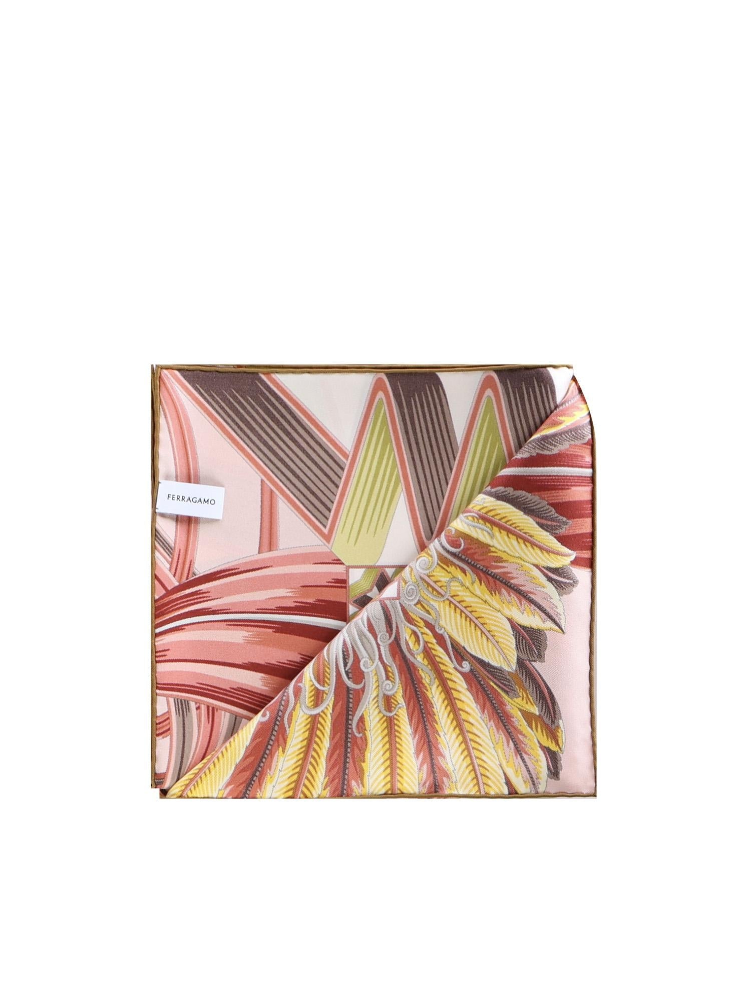 Foulard In Seta Con Stampa Salvatore ferragamo – Гарантія оригінальності – детальний вид