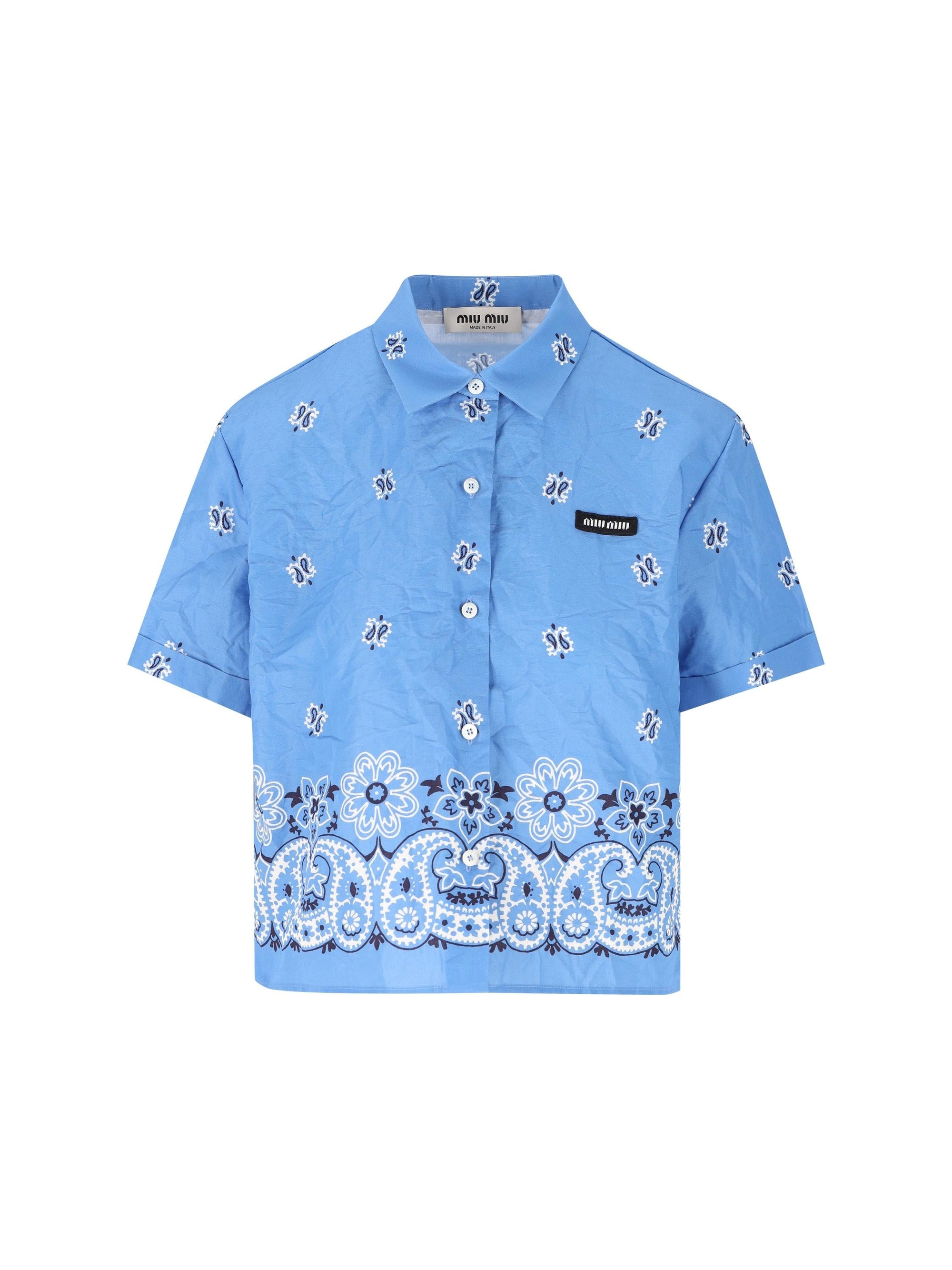 Cotton Poplin Shirt Miu miu оригінал – Купити в Україні – боковий вид