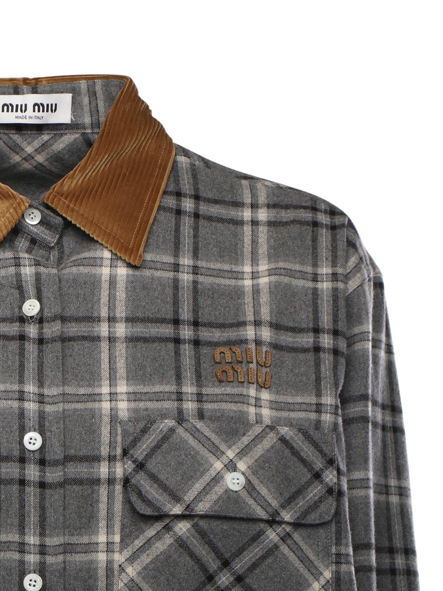 Camicia In Flanella Check Miu miu оригінал – Купити в Україні – вид ззаду