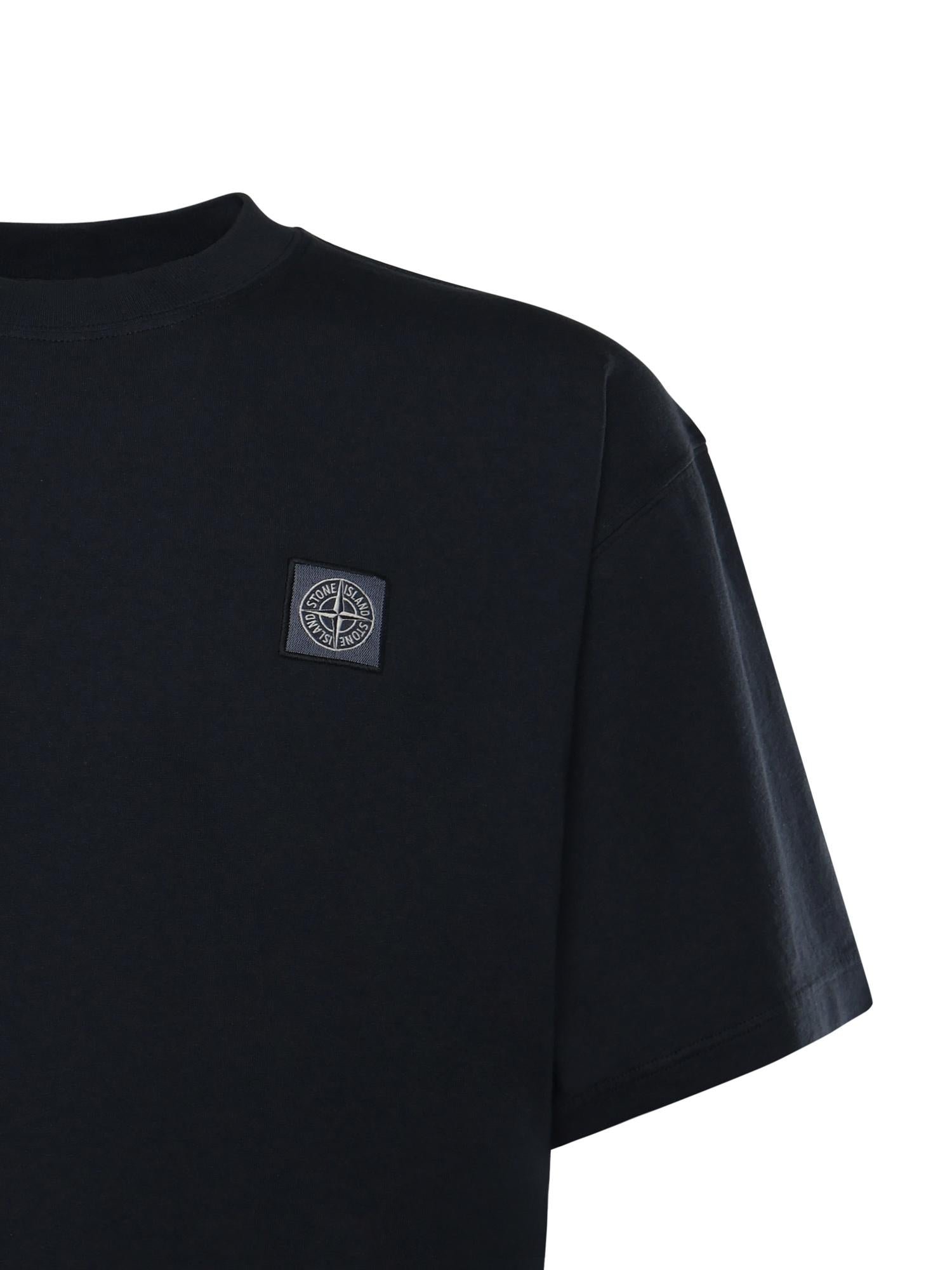 Оригінальна T-Shirt Con Patch Compass In Jersey DI Cotone Stone island – вид ззаду