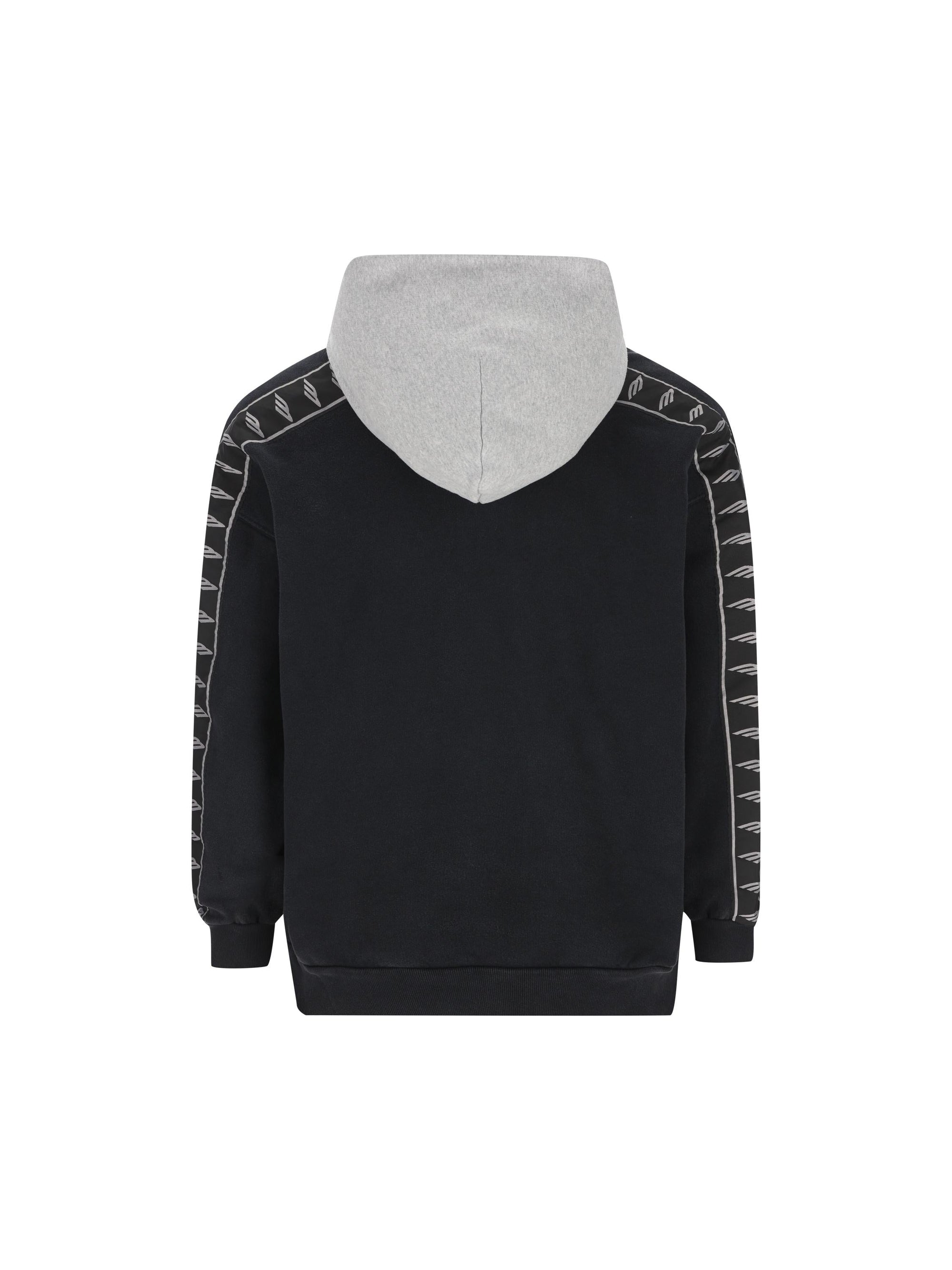 Hoodie With Zip, Stripe Detail, And Patch Balenciaga – Гарантія оригінальності – вид ззаду - BALENCIAGA