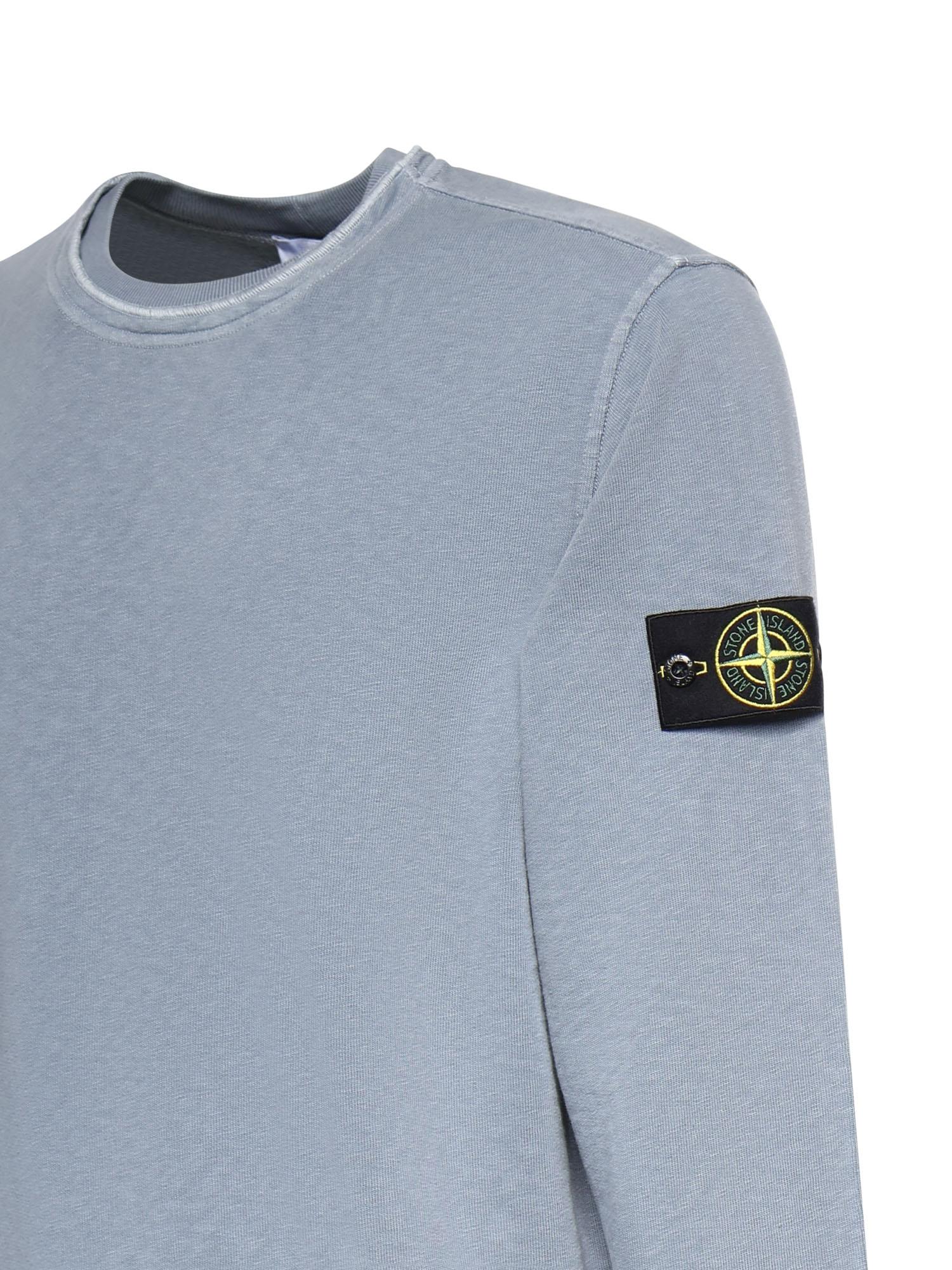 Felpa In Cotone Malfilé Con Logo Stone island оригінал – Купити в Україні – вид ззаду
