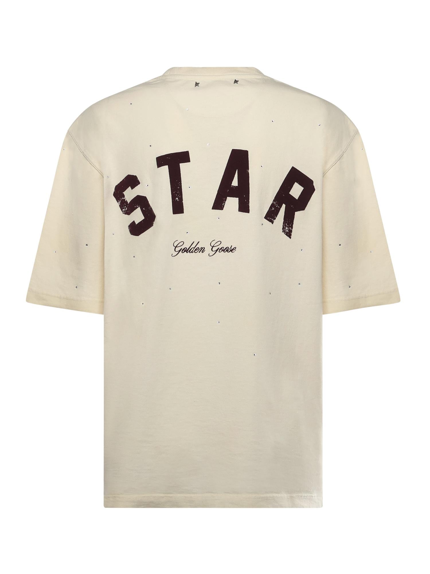 Оригінальна T-Shirt Star In Cotone Con Cristalli Golden goose – детальний вид