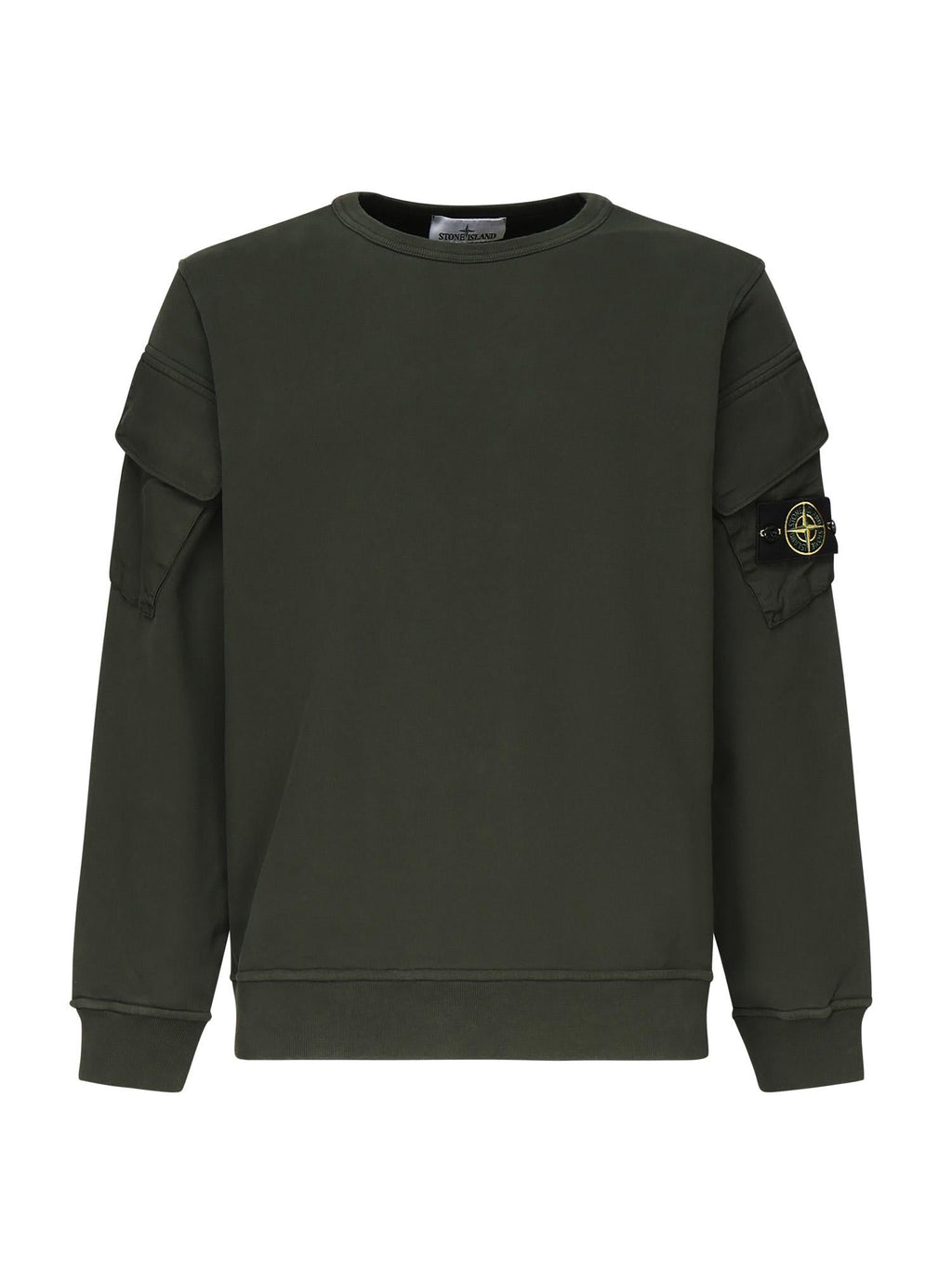 Felpa Girocollo Con Tasche Sulle Maniche Stone island – Гарантія оригінальності – боковий вид