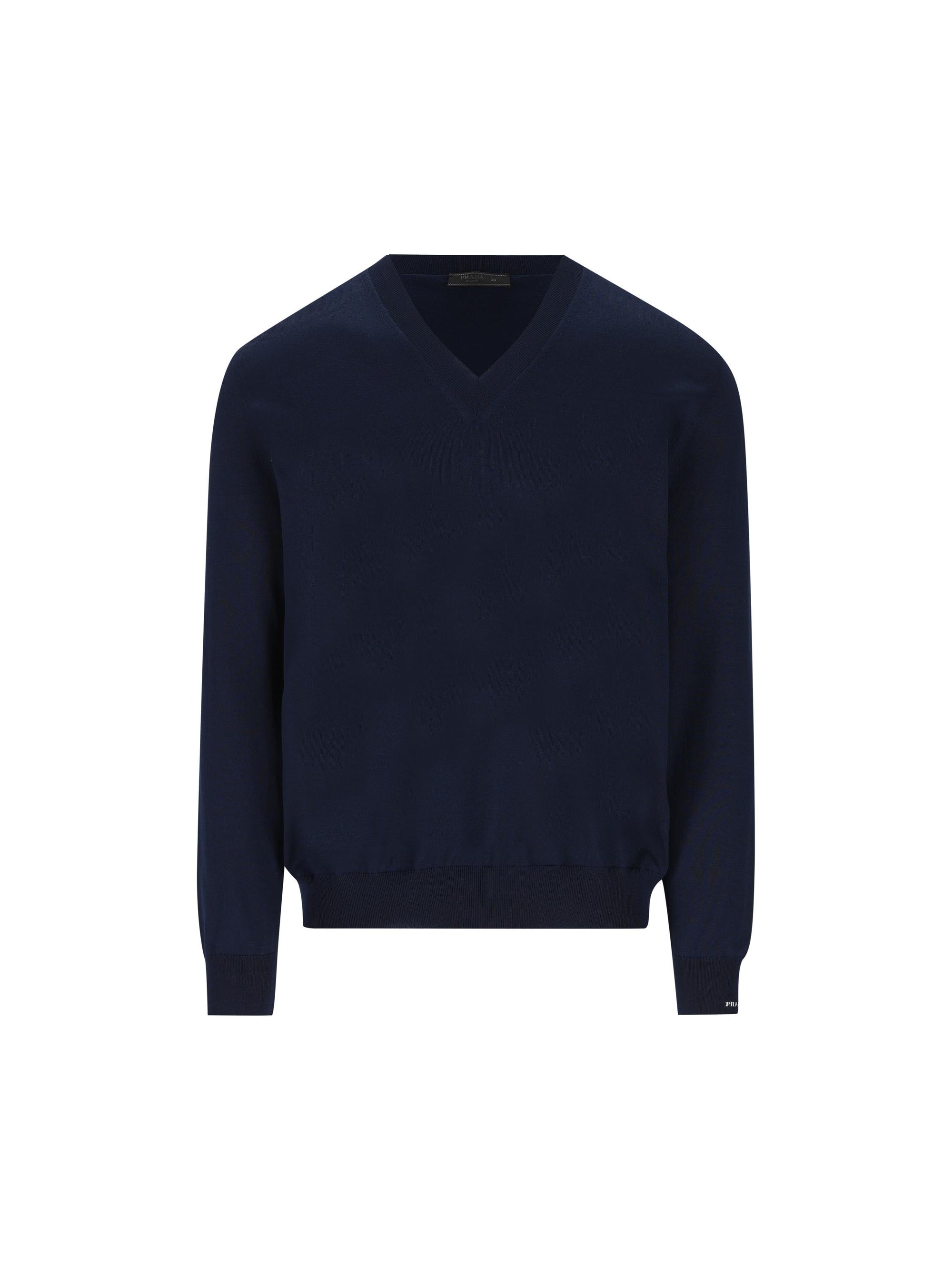 Оригінальна V Neck Cotton Sweater Prada – боковий вид