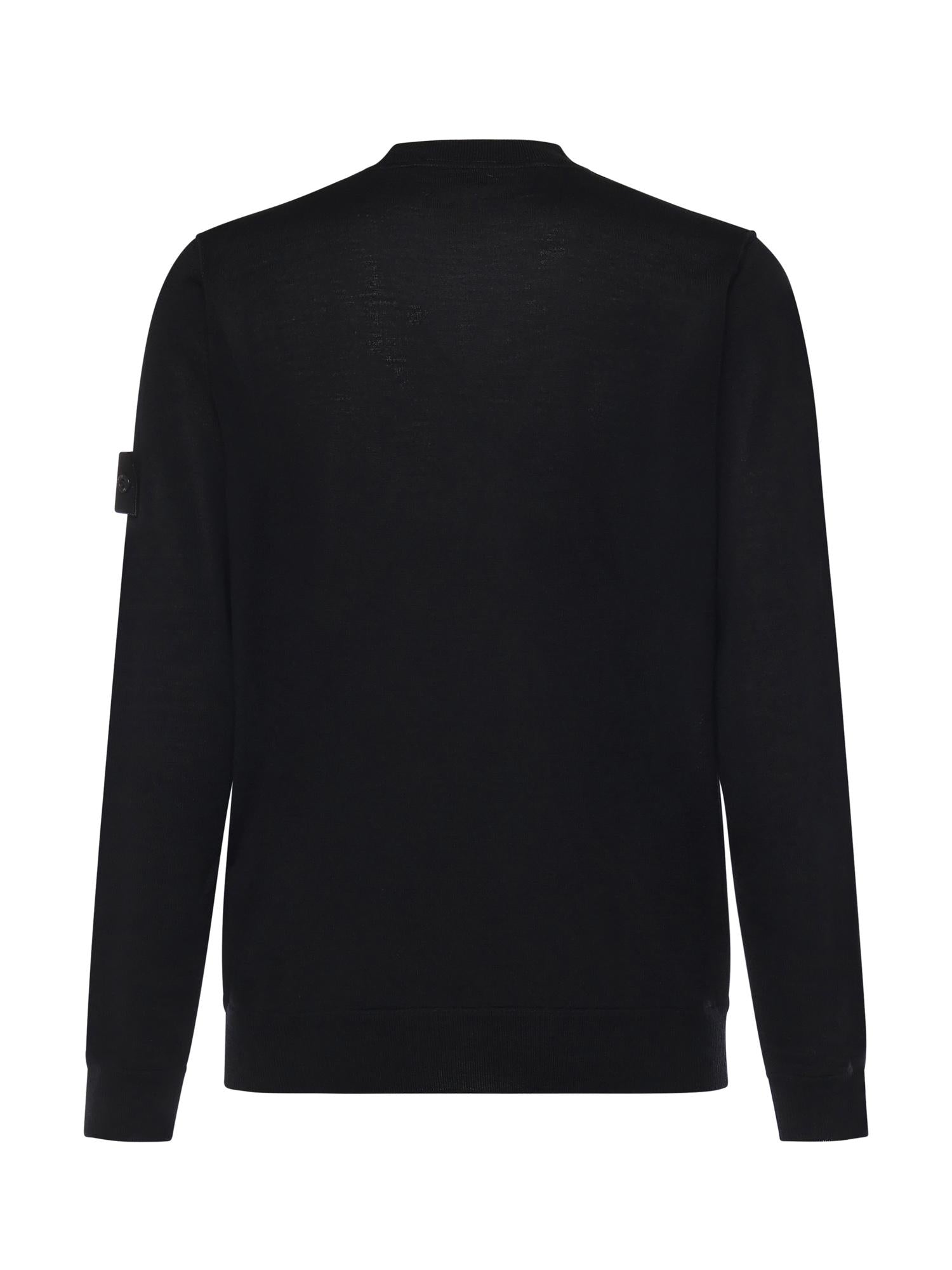 Maglione Girocollo In Lana Con Logo Stone island – Гарантія оригінальності – детальний вид