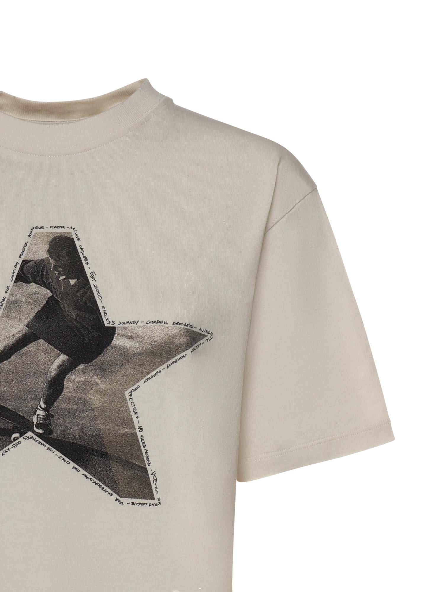 Оригінальна T-Shirt Con Stampa In Cotone Golden goose – вид ззаду